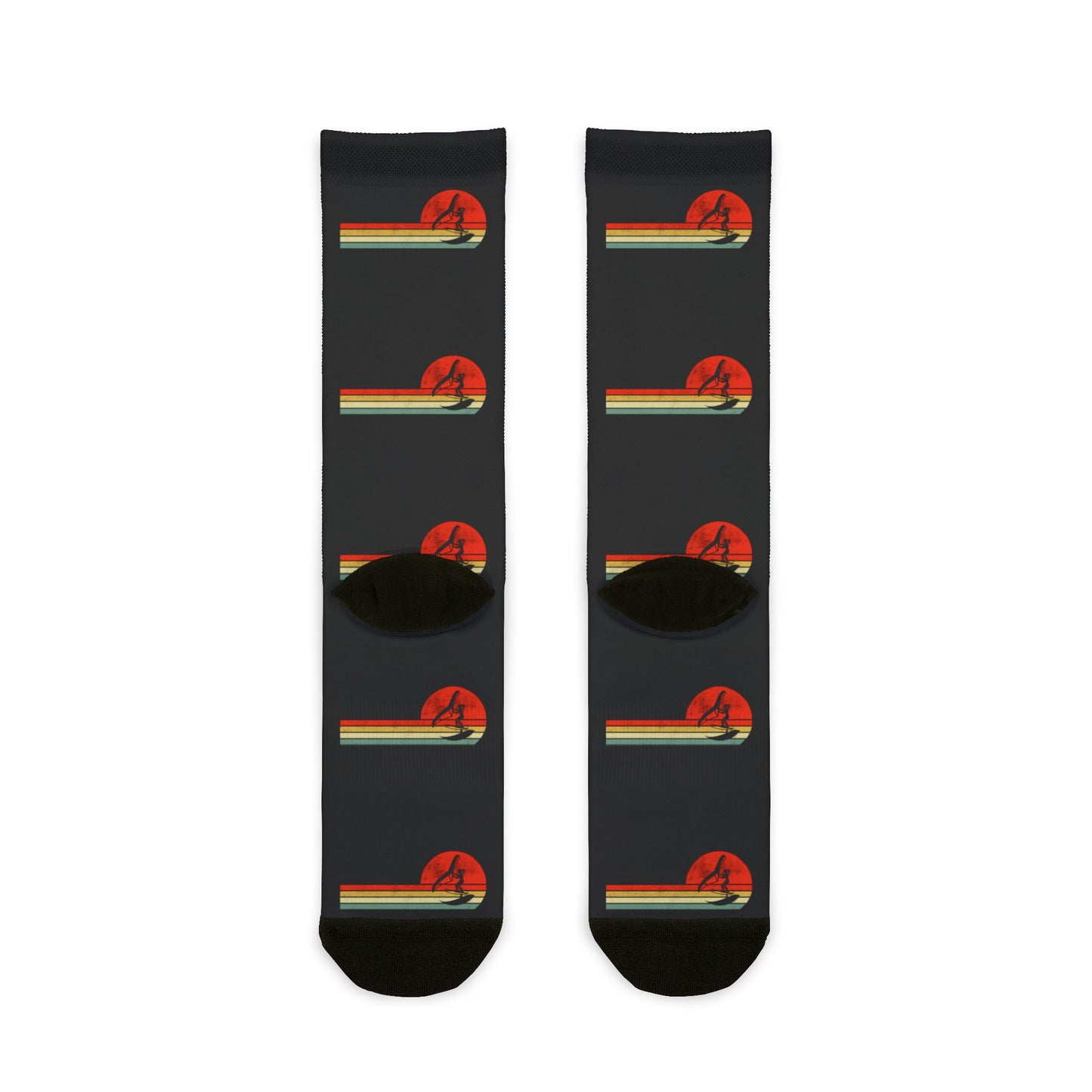 Wing Foiling Socks - Vintage Retro Sunset Design for Water Sports Fans