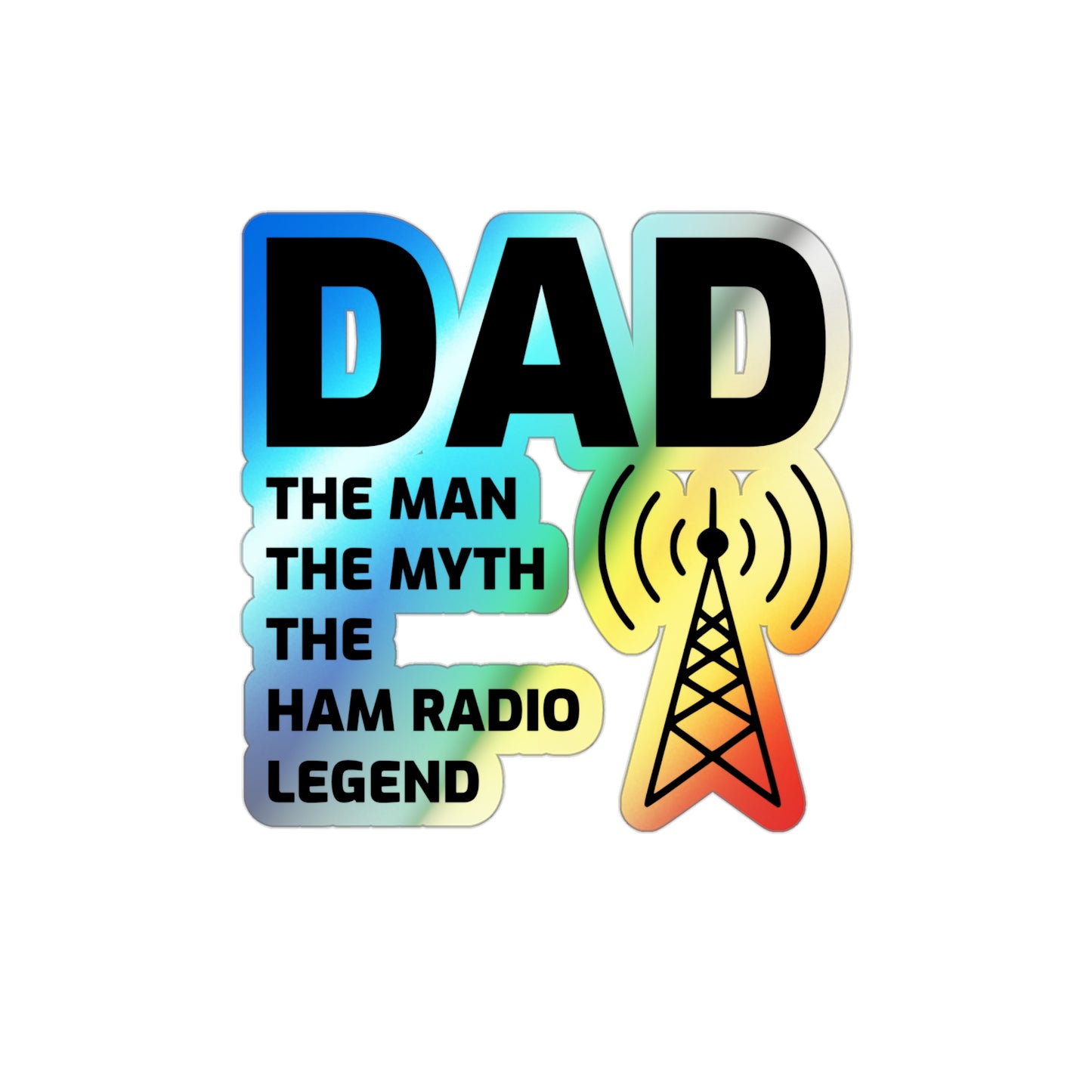 Amateur Ham Radio Operator Stickers Holographic Vinyl Decal - Morse Code & DXing for Radio Dads