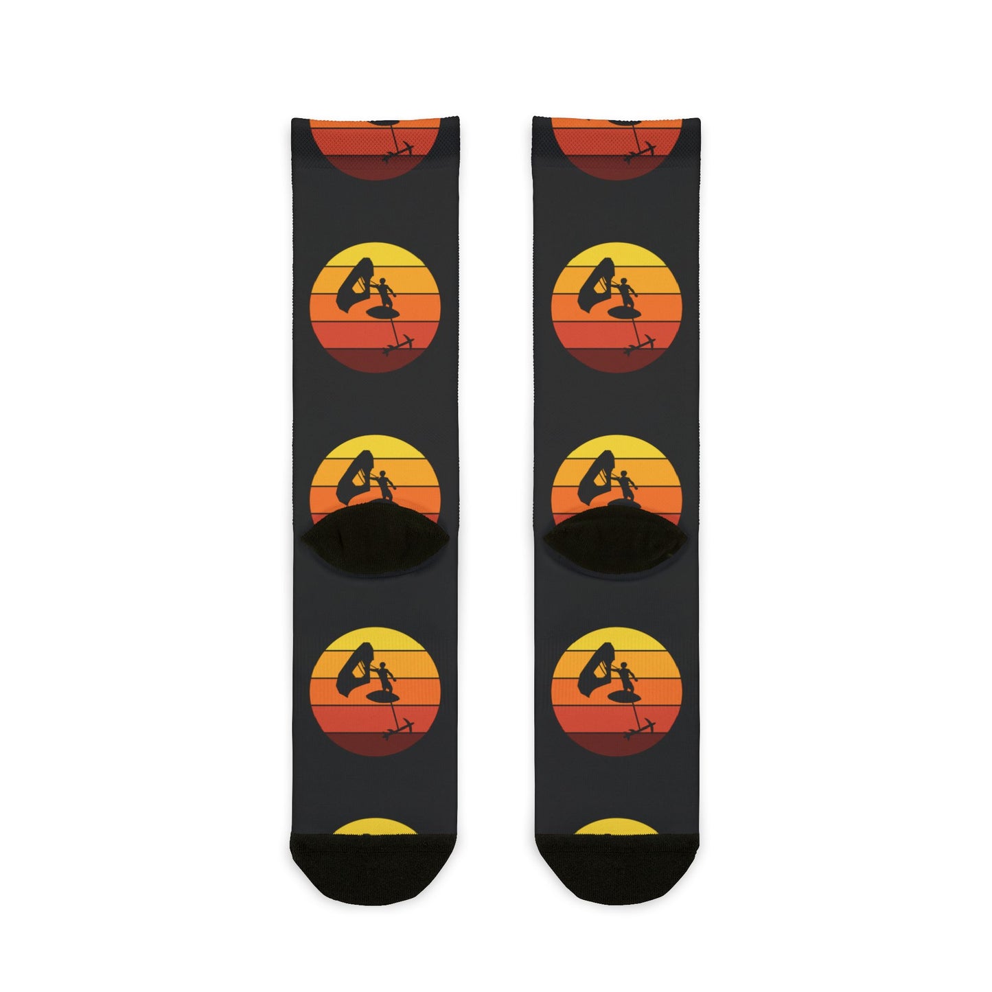 Wing Foiling Socks - Retro Sunset Design for Foiling Enthusiasts