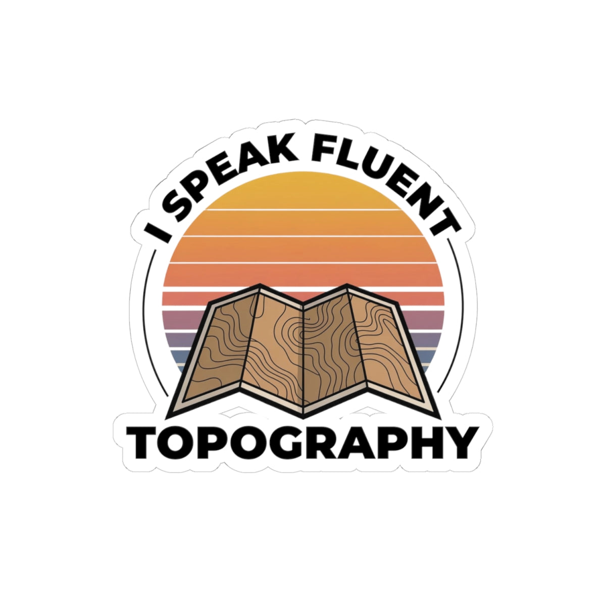 Topography Pro Sticker - Contour Lines Vinyl Decal for Hikers & Geologists