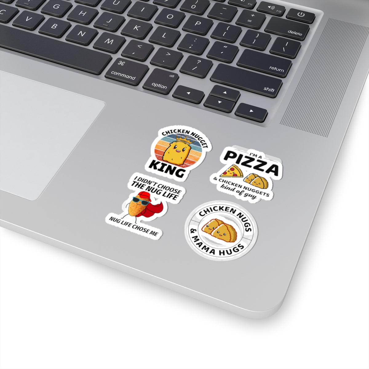 Chicken Nugget King Sticker Pack – 4 PCS Funny Kawaii Food Decals for Nugget Fans Boys Men