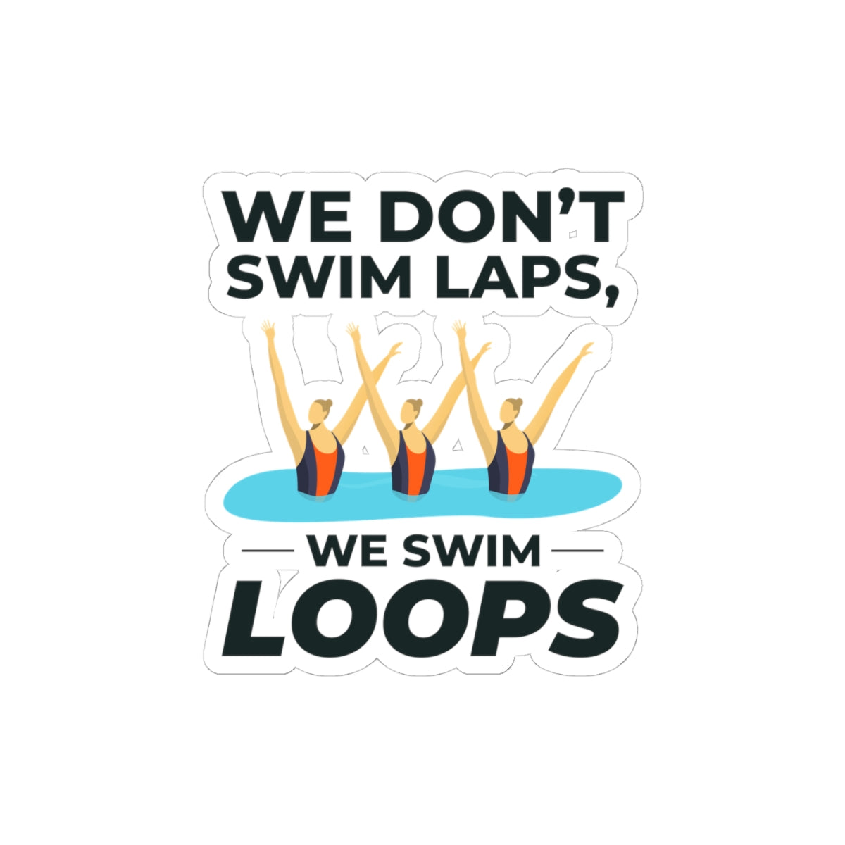 Playful Synchronized Swimming Sticker - Swim Loops Vinyl Decal for Synchro Teams