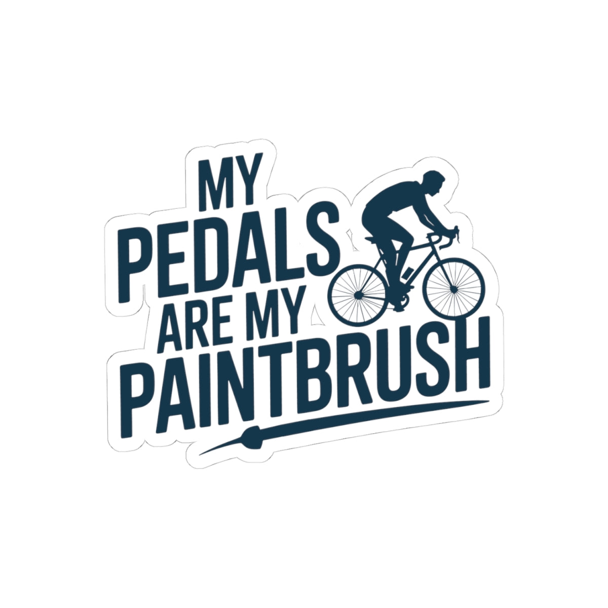 Pedals Paintbrush Cycling Sticker - Bike Art Expression Vinyl Decal for Rhythmic Gymnastic Athletes, Artist Riders, Coach