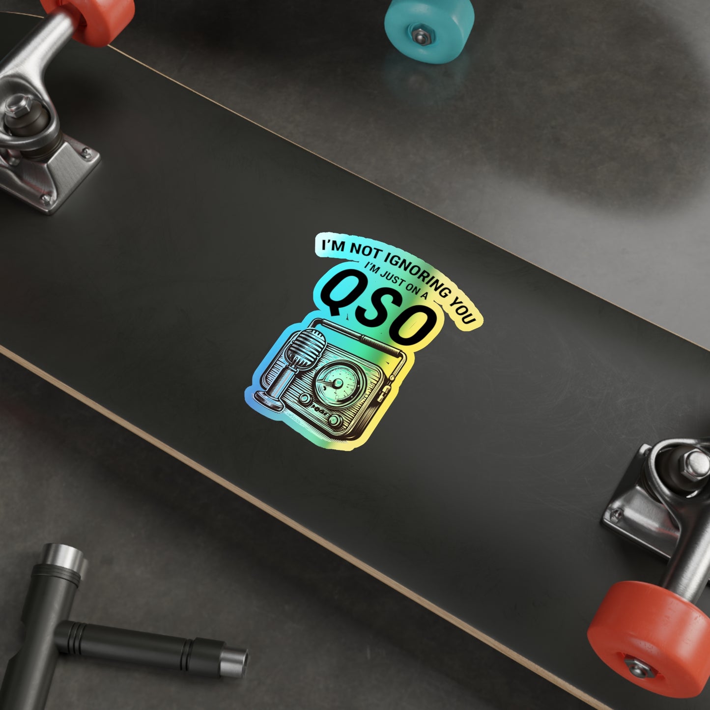 Amateur Ham Radio Operator Stickers Holographic Vinyl Decal - QSO Focus & Radio Enthusiasts