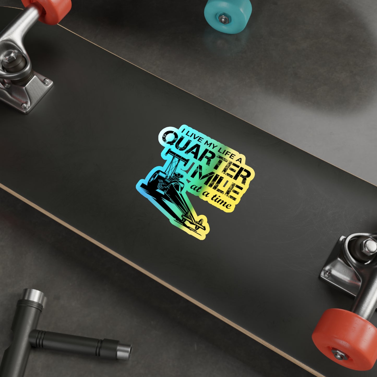 Dragster Drag Racing Holographic Stickers Vinyl – 1/4 (Quarter Mile) Mile Speed Sticker for Track Competitors