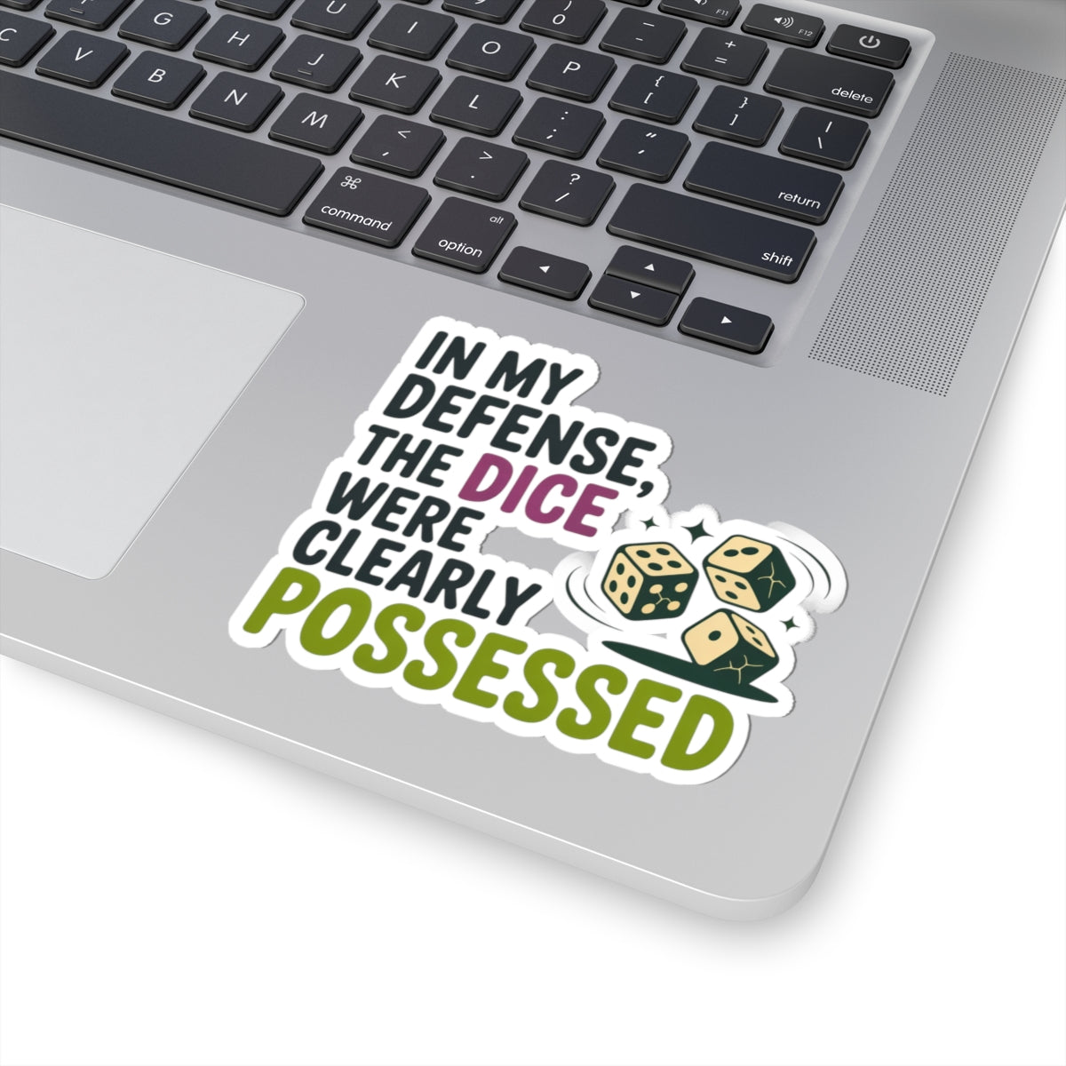 Backgammon Sticker – Funny Dice Possessed Quote Decal for Adults Board Game Night Enthusiasts