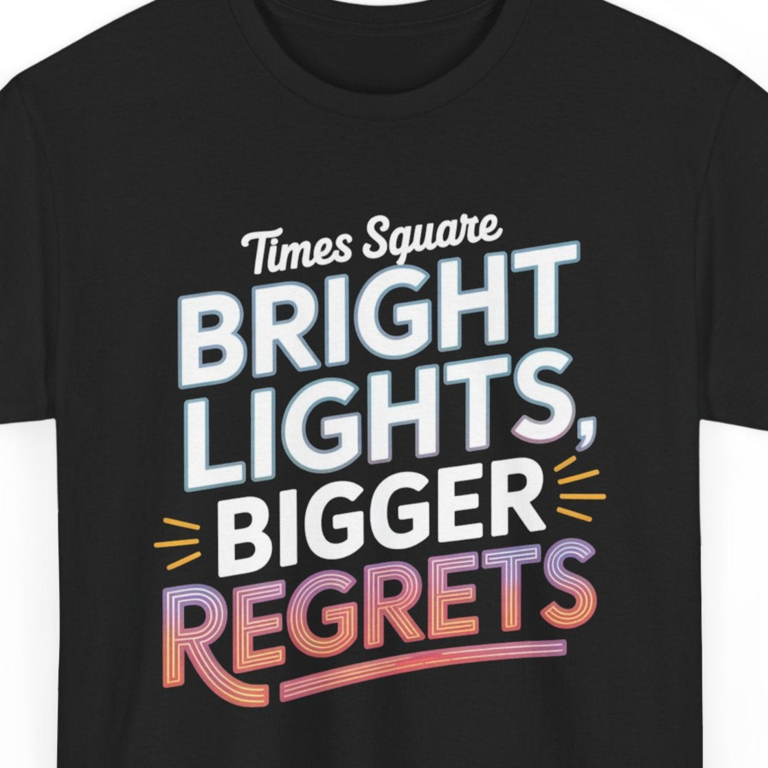 New York City Times Square T-Shirt - NYC Bright Lights Graphic Tee for Tourists Manhattan Souvenir Gift
