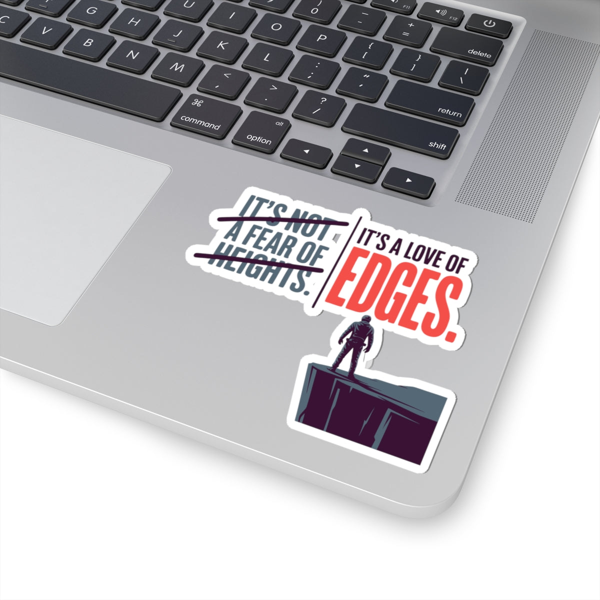 BASE Jumping Sticker – Witty Fear of Heights Strikethrough Decal for Extreme Sports Fans Thrill Seekers