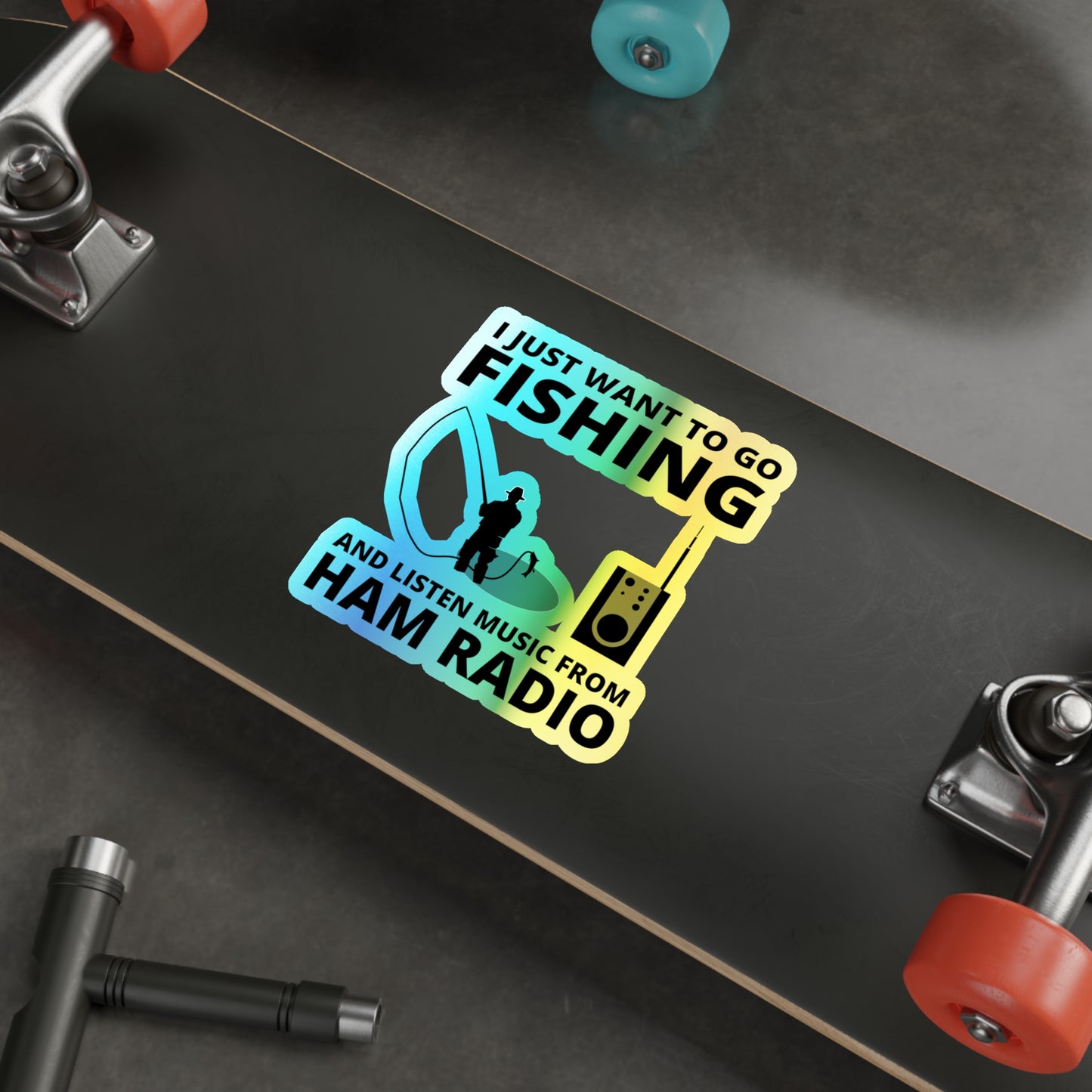 Amateur Ham Radio Operator Stickers Holographic Vinyl Decal - Shortwave Music & Outdoor Enthusiasts