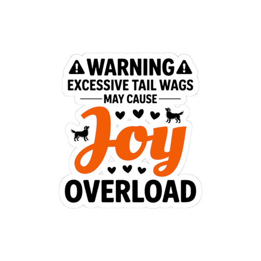 Golden Retriever Tail Wags Sticker - Funny Dog Warning Vinyl Decal for Pet Owners Animal Lovers Breed Enthusiasts