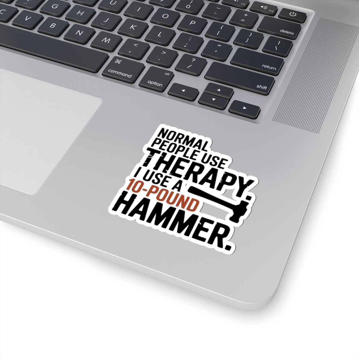 Blacksmith Hammer Therapy Sticker – Funny Stress Relief Humor Decal for Metalworkers Bladesmiths and Forge Crafters