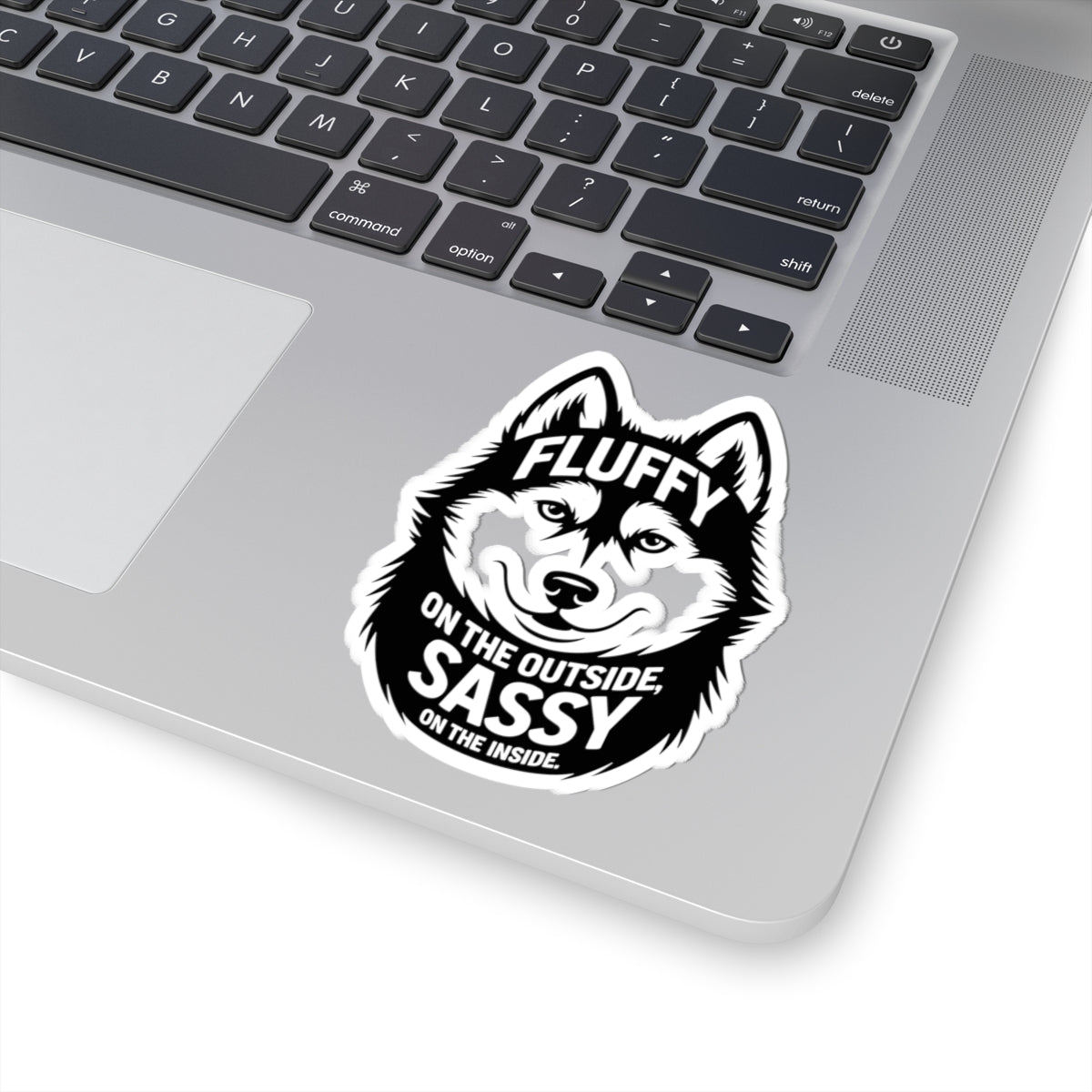 Fluffy Sassy Husky Sticker - Playful Vinyl Decal for Dog Lovers, Husky Fans