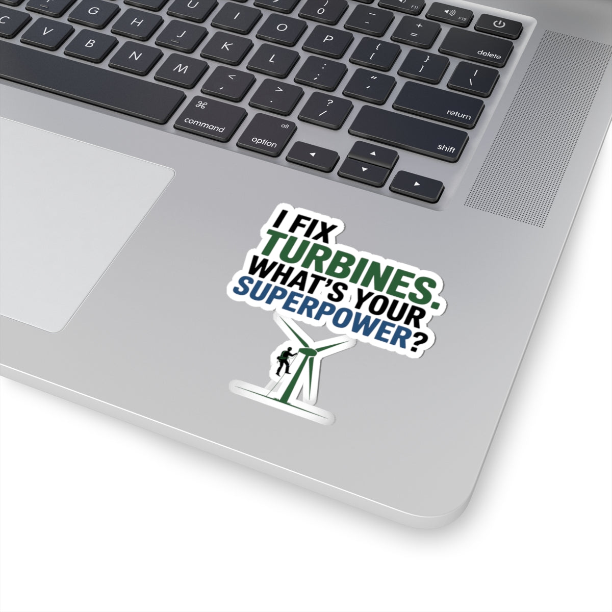 Windmill Technician Sticker - Superpower Turbine Repair Vinyl Decal for Mechanics