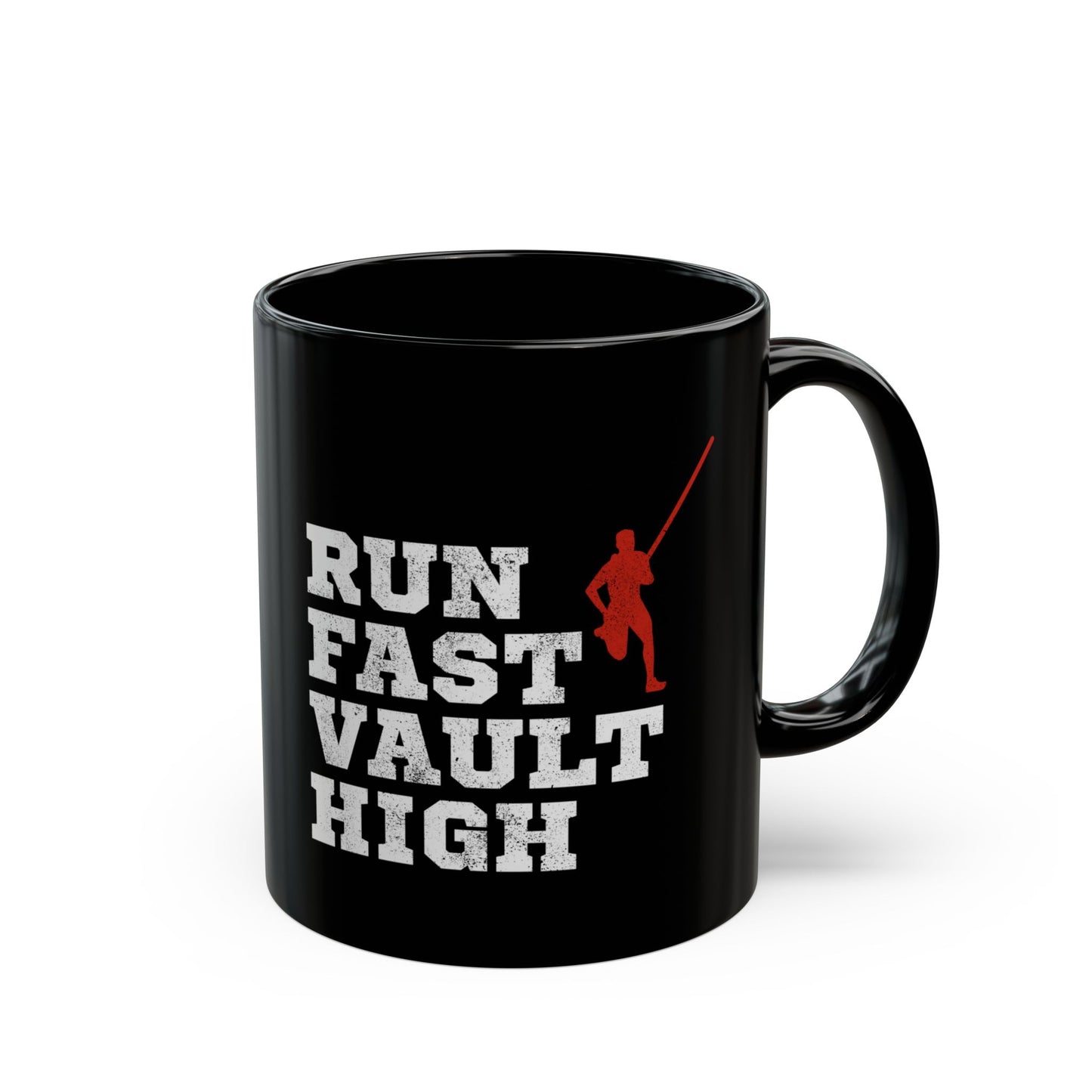 Pole Vault Mug Black – Motivational Vaulting Cup for Field Event Enthusiasts 11 oz