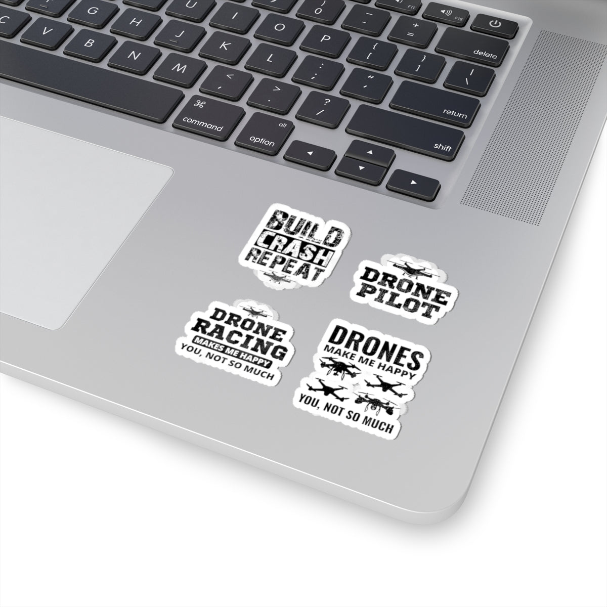 Drone Racing Sticker Pack – 4 PCS Funny Drone Pilot Happy Decals for FPV Racers RC Hobbyists