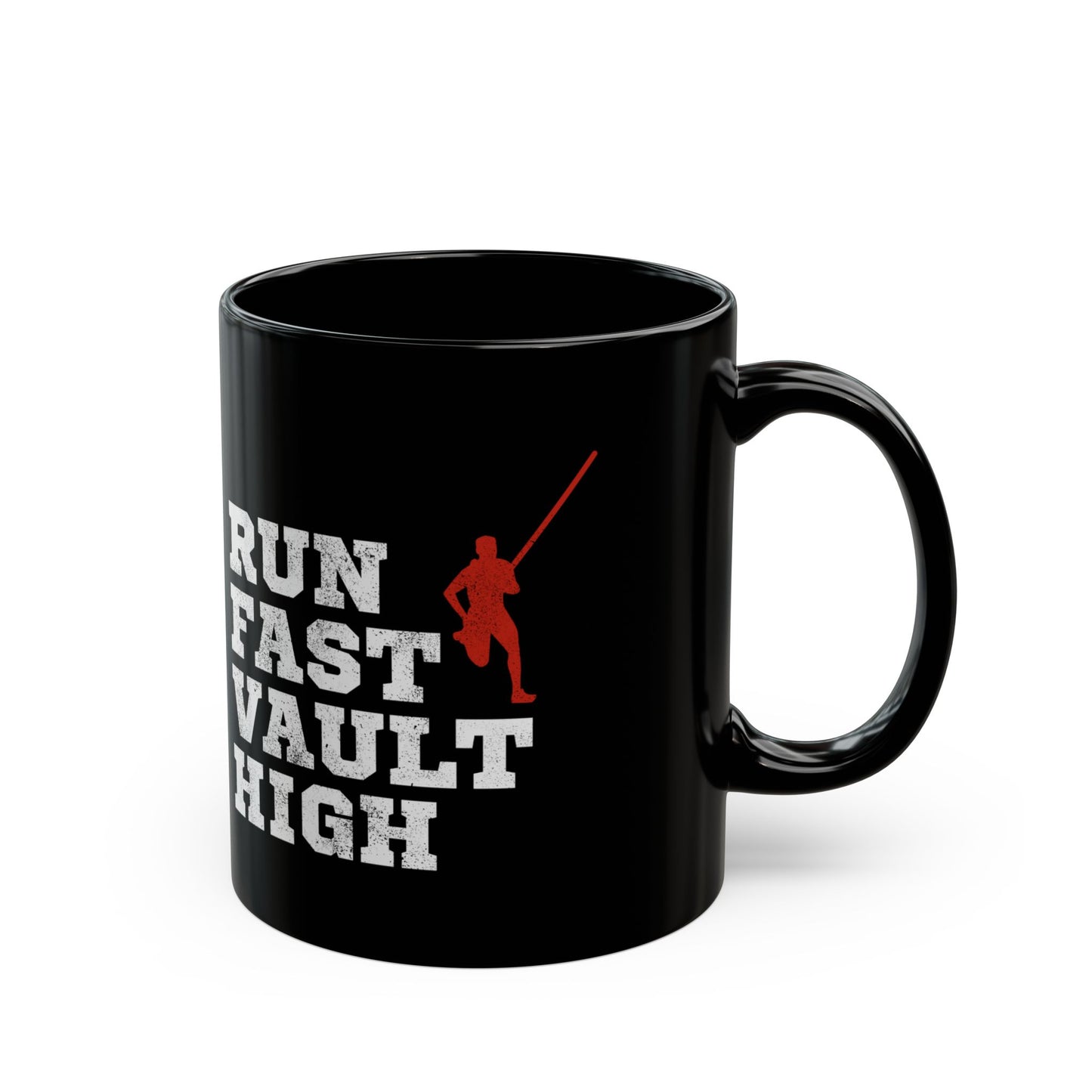 Pole Vault Mug Black – Motivational Vaulting Cup for Field Event Enthusiasts 11 oz