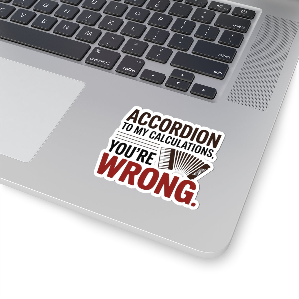 Accordion Player Sticker – Funny Math Pun Decal for Musicians, Band Geeks
