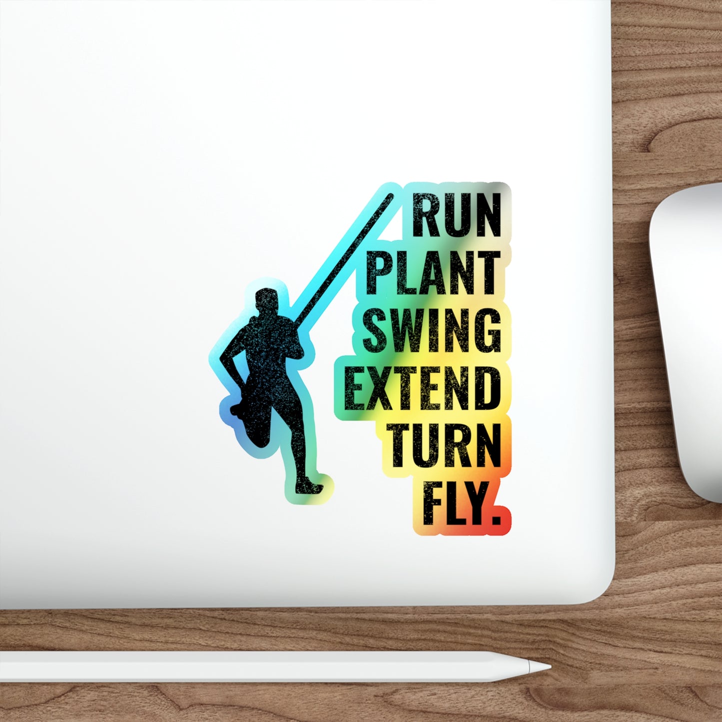 Stabhochsprung-Aufkleber, holografisch – Athleten-Training, Sprungaufkleber für Sportliebhaber