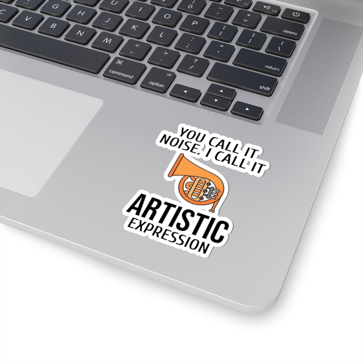 French Horn Artistry Sticker - Noise vs Expression Vinyl Decal for Musicians