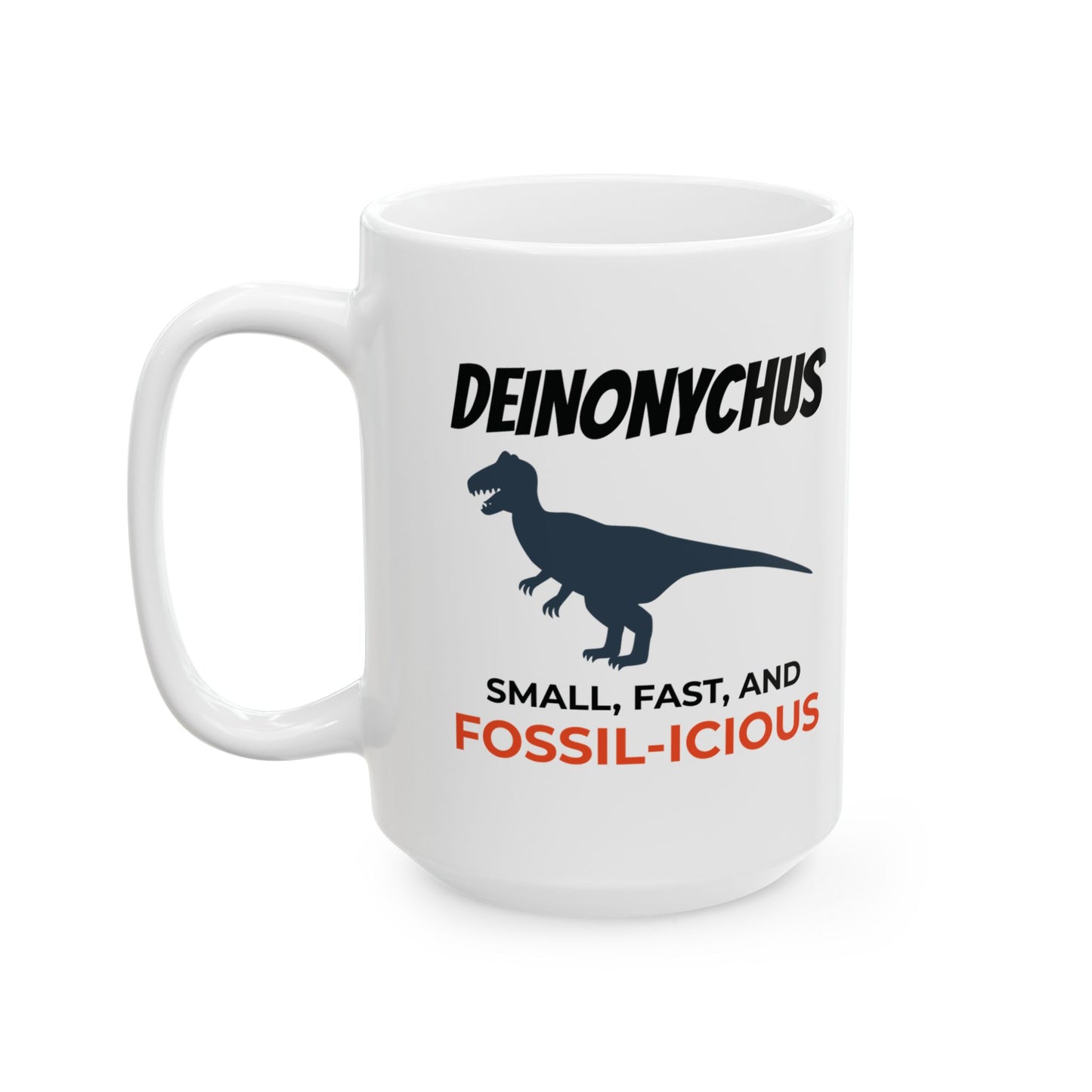 Dinosaur Fossil Mug - Deinonychus, Raptor - Paleontologist Gift