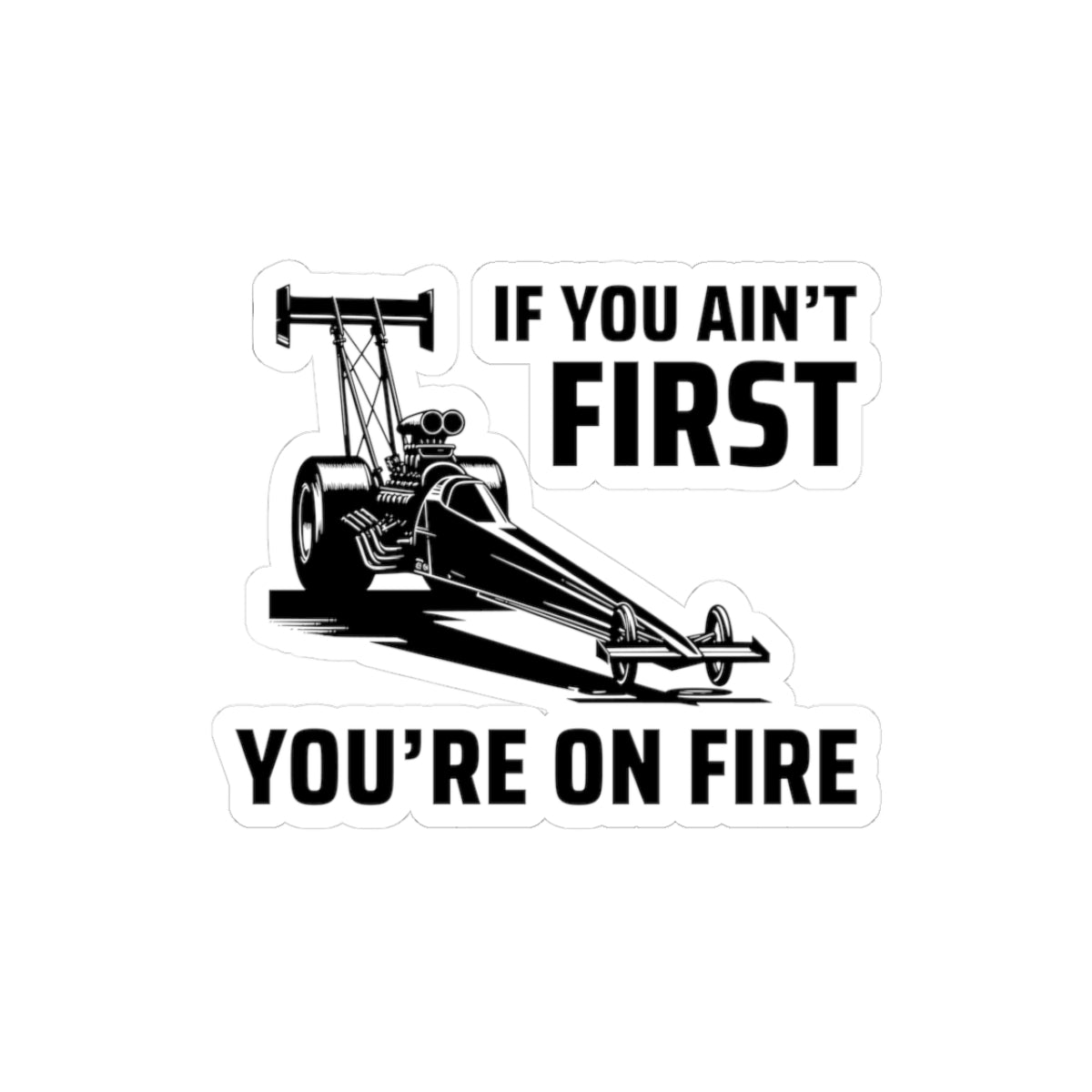 Dragster Drag Racing Sticker Vinyl - Burnout & Quarter Mile Decal for Track Competitors