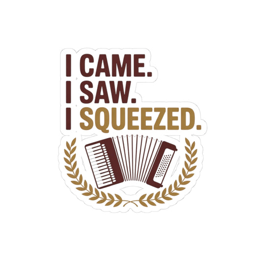 Squeezebox Sticker – Latin Parody Decal for Accordionists, Polka Fans