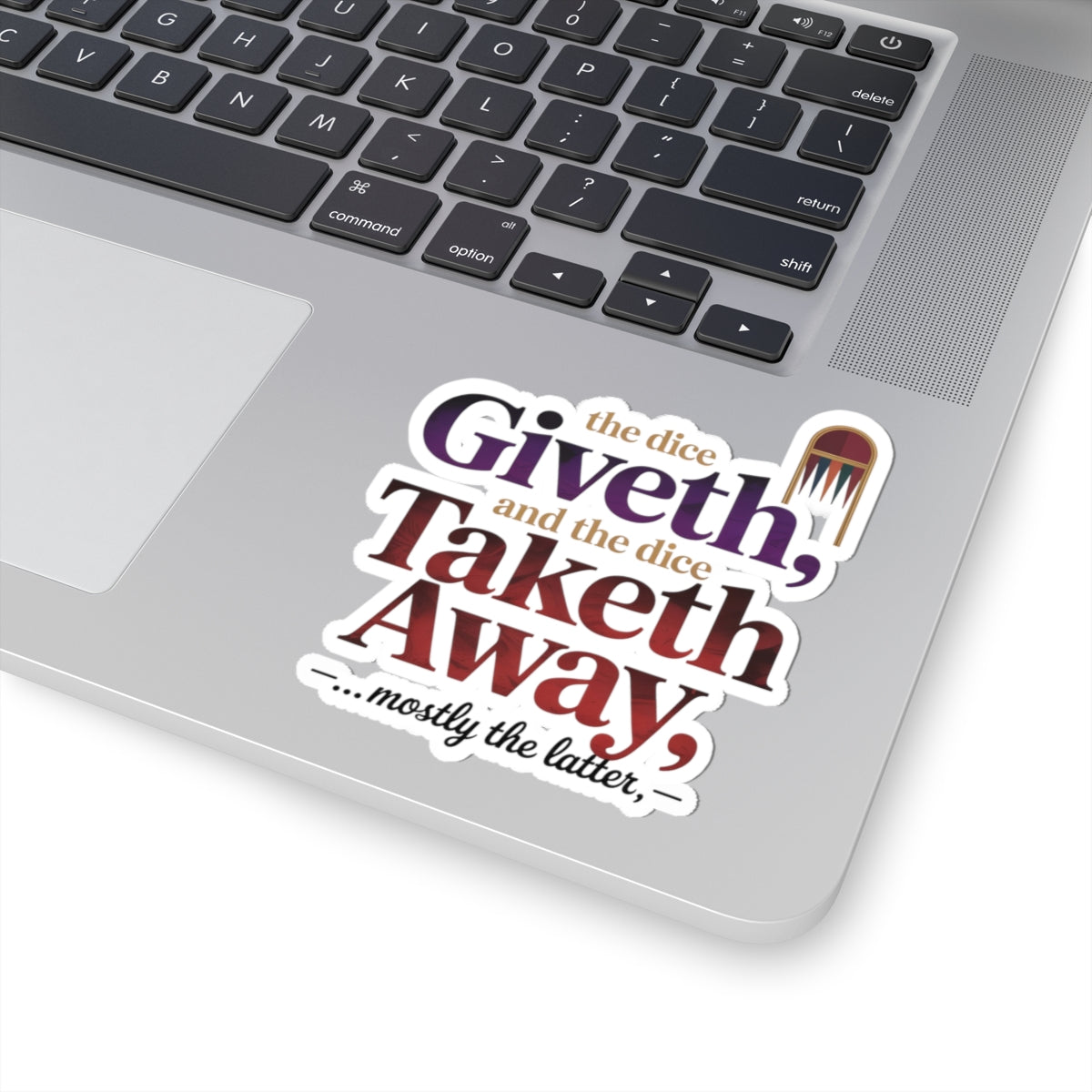 Backgammon Dice Sticker – Dramatic Witty Luck Quote Decal for Board Game Players & Strategy Fans