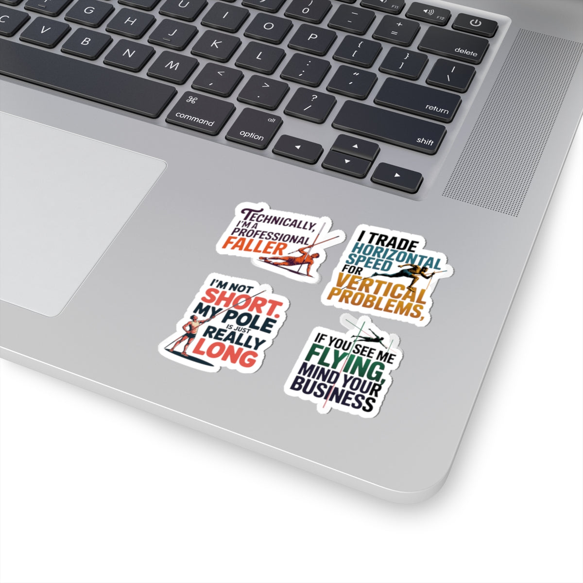 Pole Vault Sticker Pack – 4 PCS Sarcastic Funny Sport Humor Decals for Track & Field Athletes Vaulters