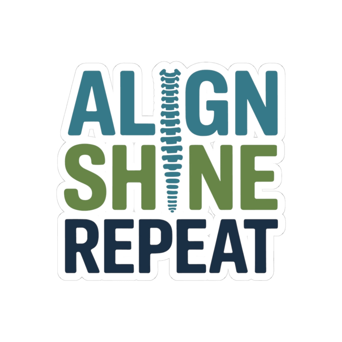 Spinal Glow Sticker - Chiropractic Alignment Vinyl Decal for Chiropractors, Doctors of Chiropractic