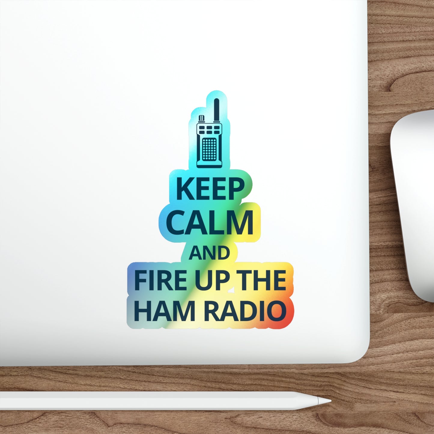 Amateur Ham Radio Operator Stickers Holographic Vinyl Decal - On Air & QSO for Radio Enthusiasts