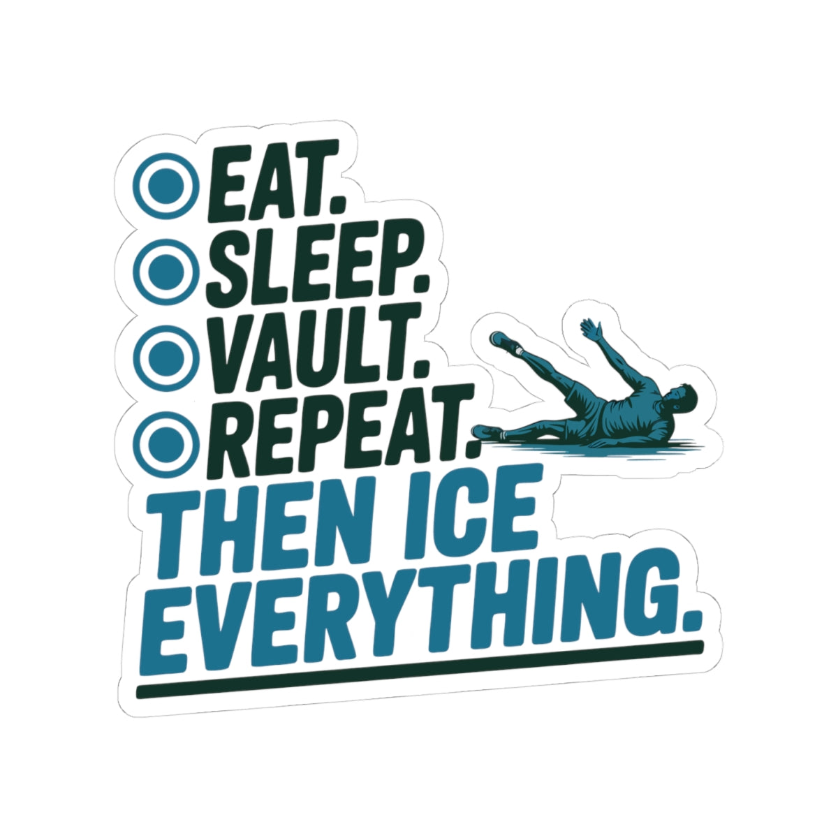 Pole Vault Sticker – Funny Training Routine Checklist Humor Decal for Track and Field Athletes, Competitive Vaulters