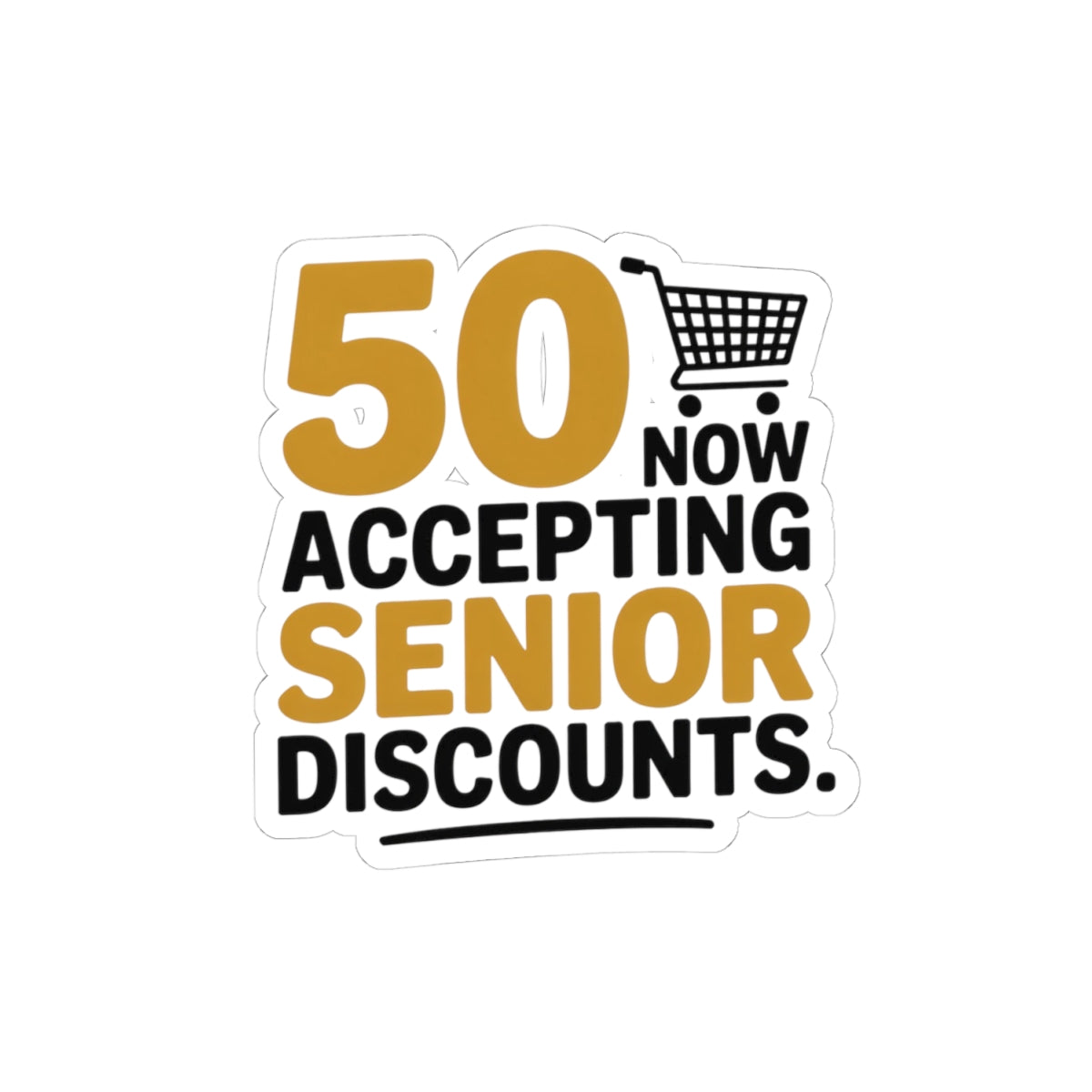Humorous 50th Birthday Sticker - Senior Discount Vinyl Decal for Milestone Celebration Gifts
