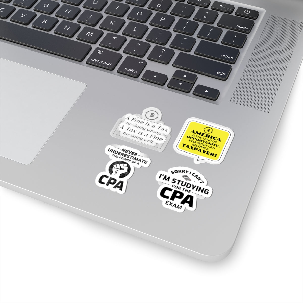 CPA Sticker Pack – 4 PCS Funny Taxpayer Power Decal Set for Accountants CPA Students and Finance Pros