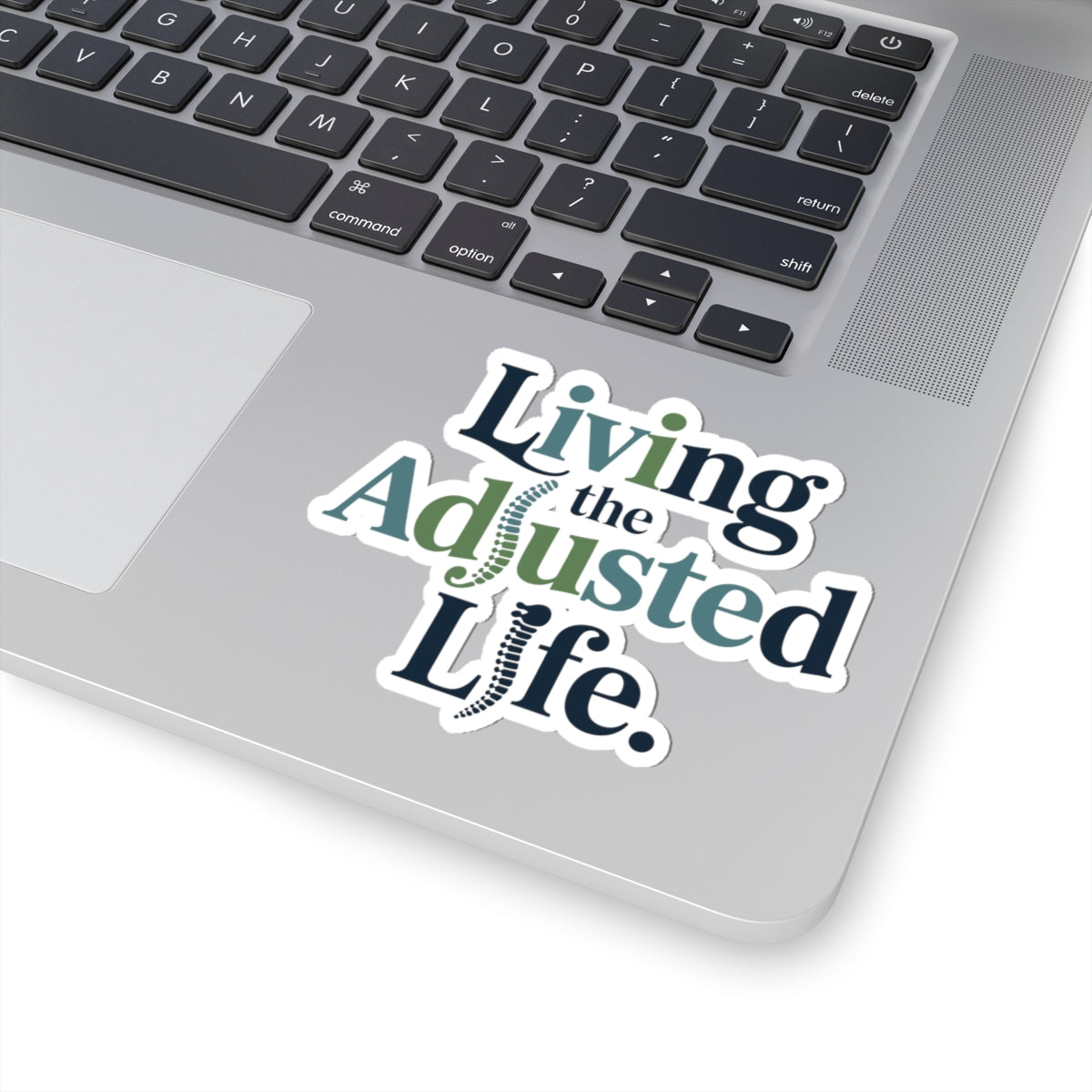 Chiropractic Adjusted Life Sticker - Inspirational Chiropractor Vinyl Decal for Spine Health and Wellness