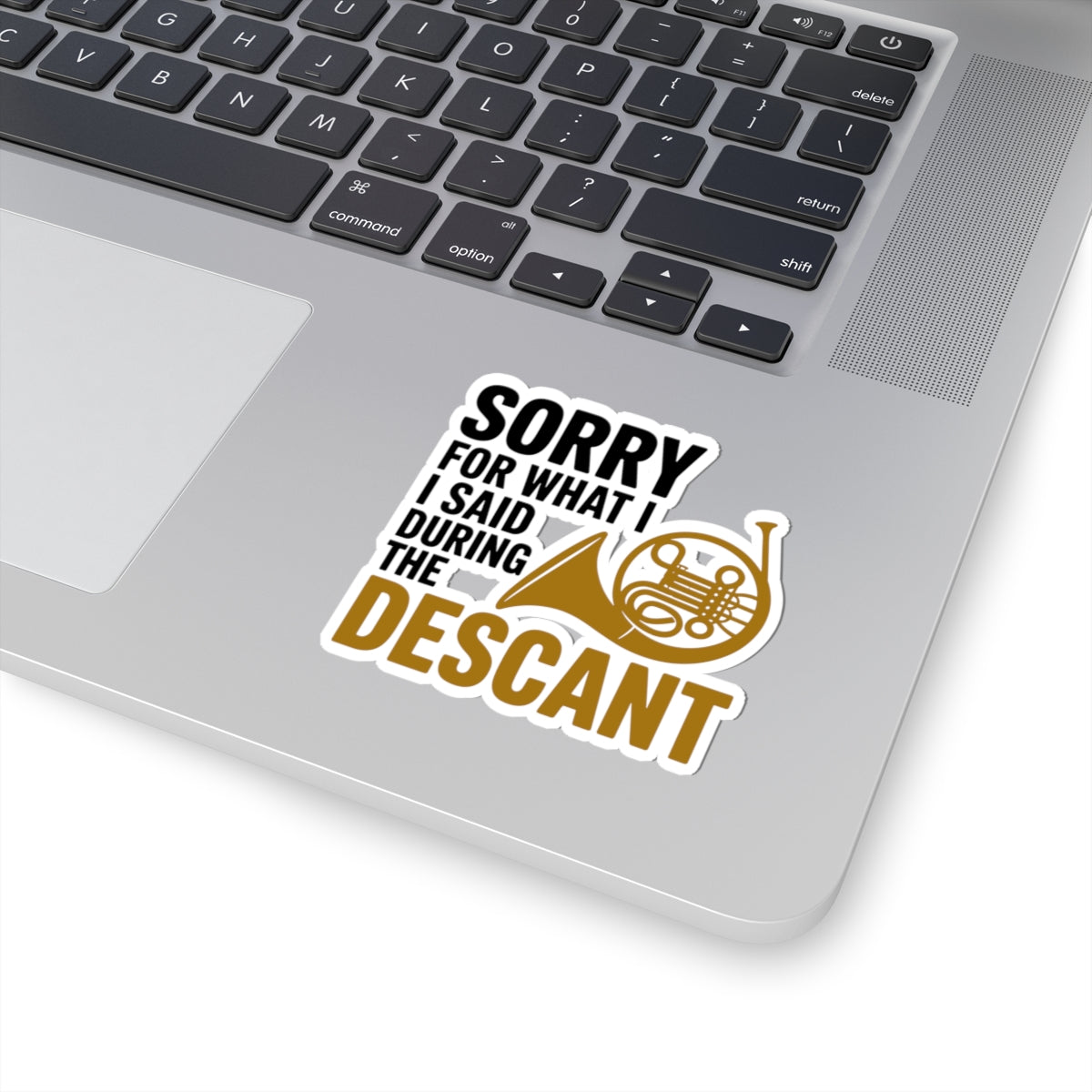 French Horn Confession Sticker - Descant Apology Vinyl Decal for Musicians