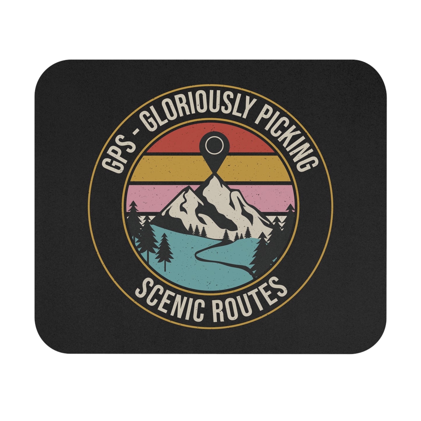 GPS Adventure Outdoor Mouse Pad - Navigation Non-Slip Rubber Base for Hikers & Explorers