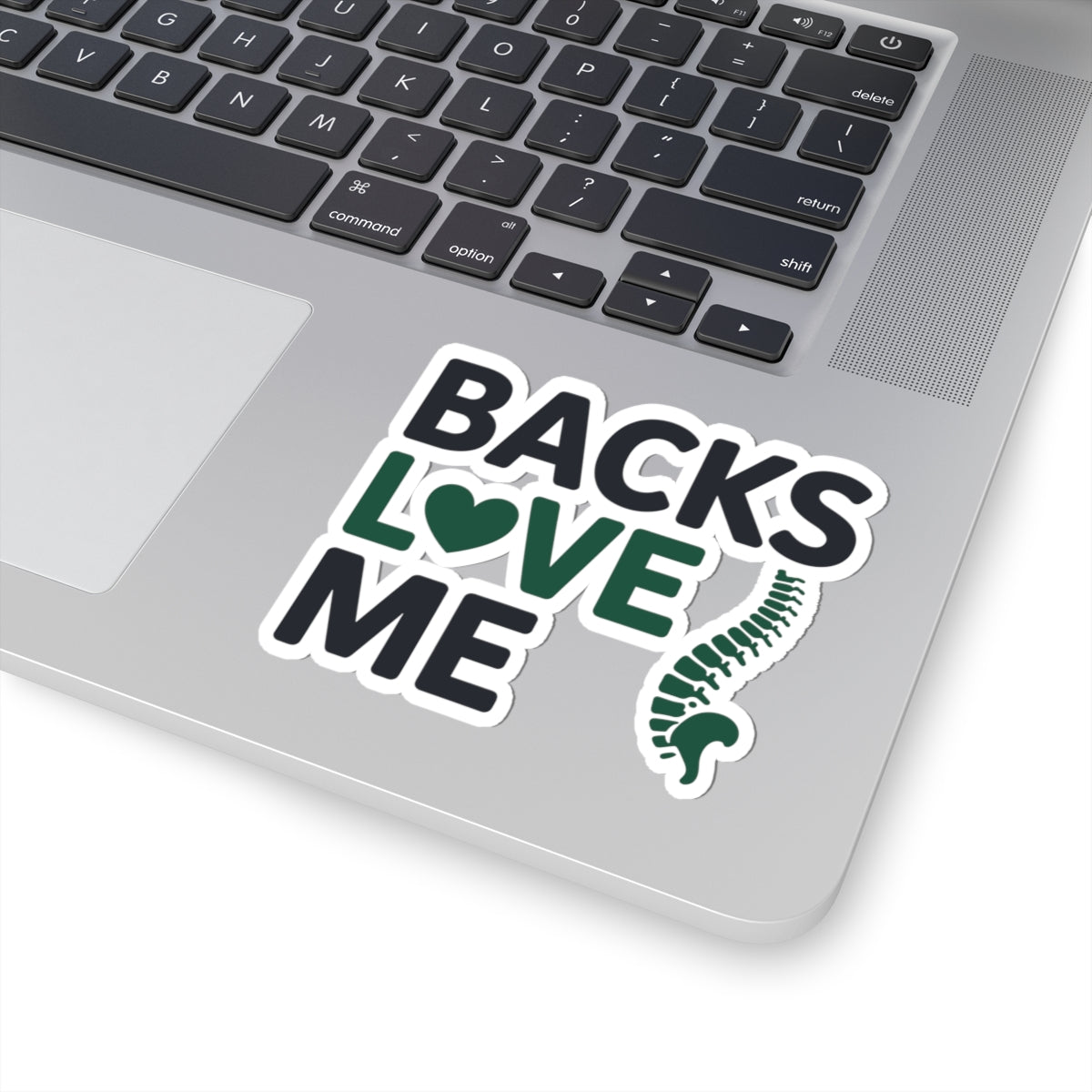 Chiropractor Backs Love Sticker - Chiropractic Humor Vinyl Decal for Spine Care, Clinics, and Chiropractors