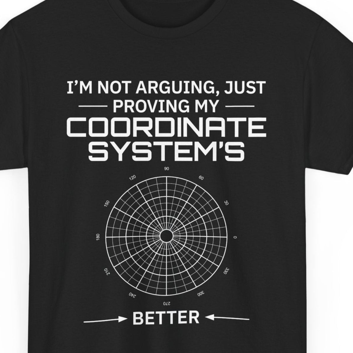 "Geospatial Debate T-Shirt - CRS Superiority Tee for Cartographers."
