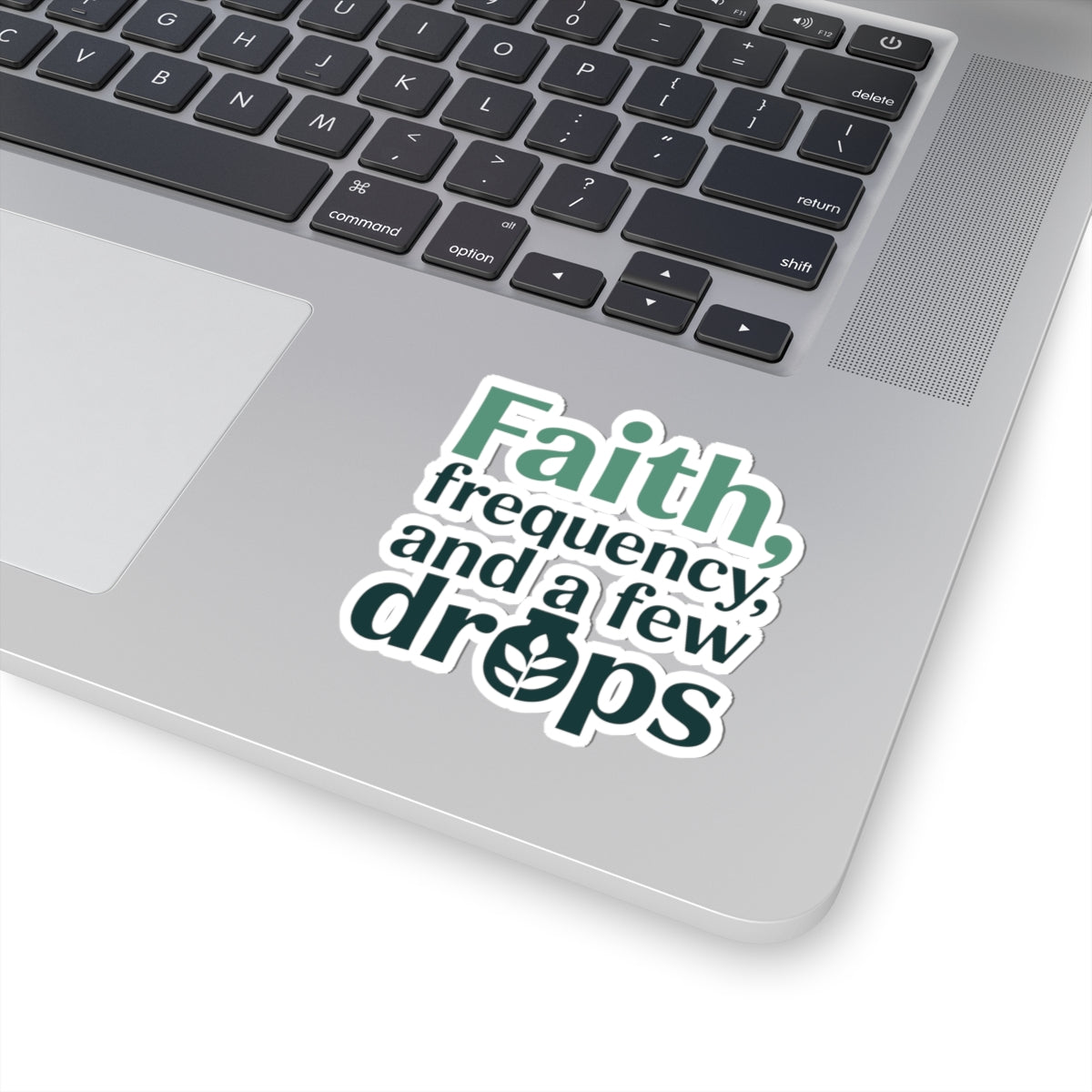 Homeopathy Trinity Sticker - Faith Frequency Drops Vinyl Decal for Homeopaths, Energy Medicine Fans