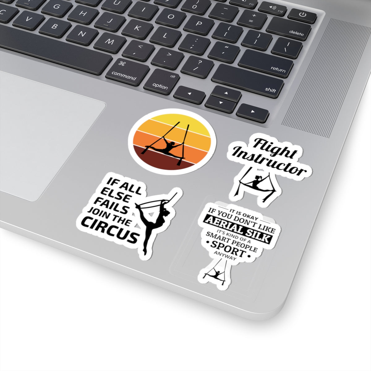 Aerial Silk Sticker Pack – 4 PCS Funny Join The Circus Smart People Sport Decal Set for Aerialists Dancers