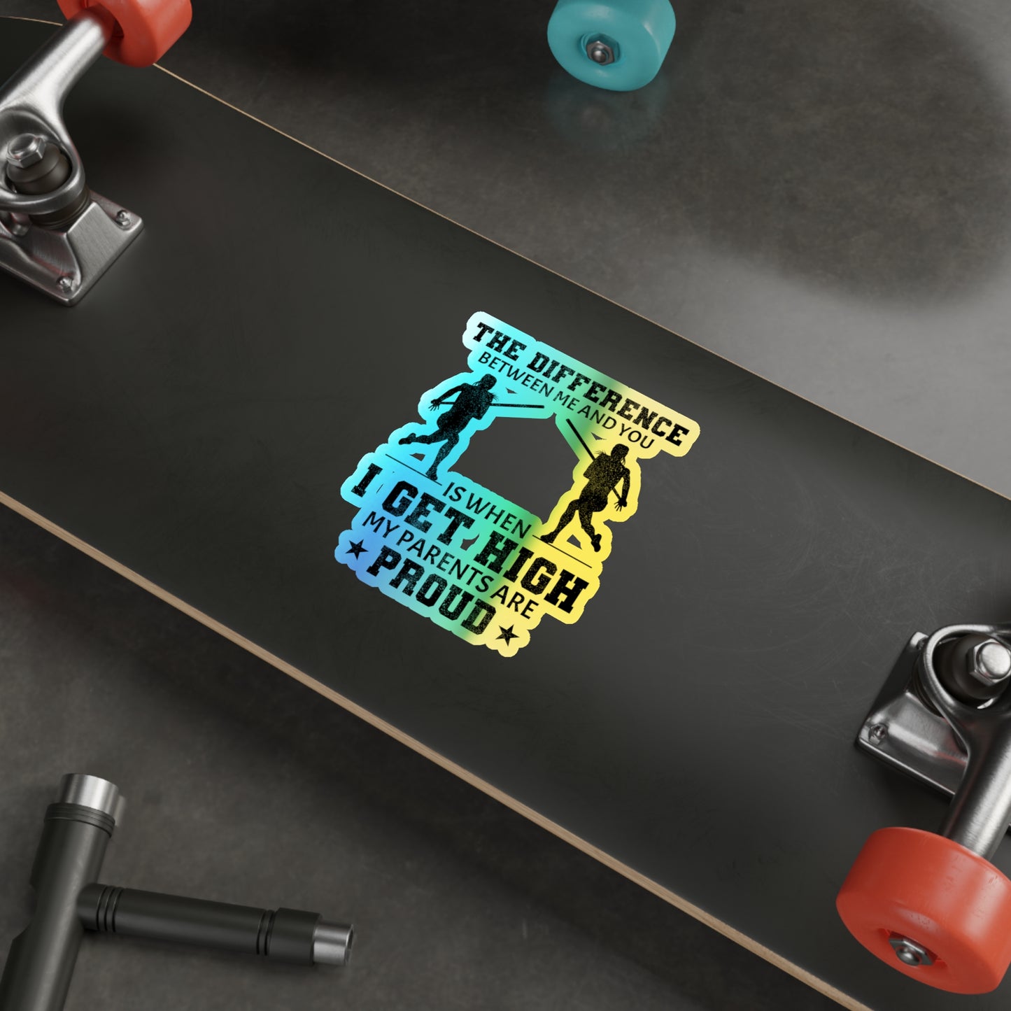 Pole Vault Sticker Holograpic– High Jump Athlete Silhouette Decal for Track & Field Enthusiasts