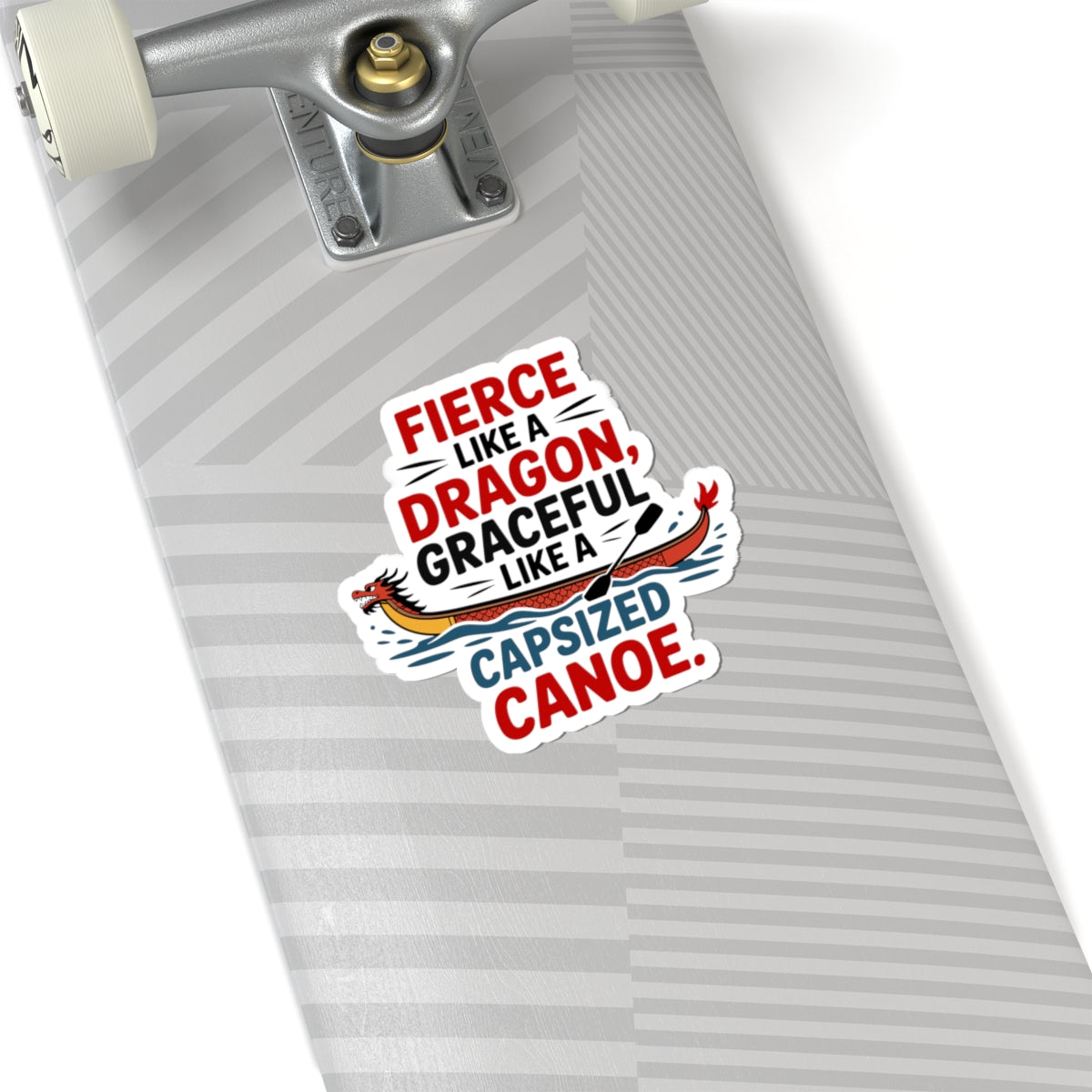 Humorous Dragon Boat Sticker - Fierce & Floppy Vinyl Decal for Paddlers & Rowing Teams