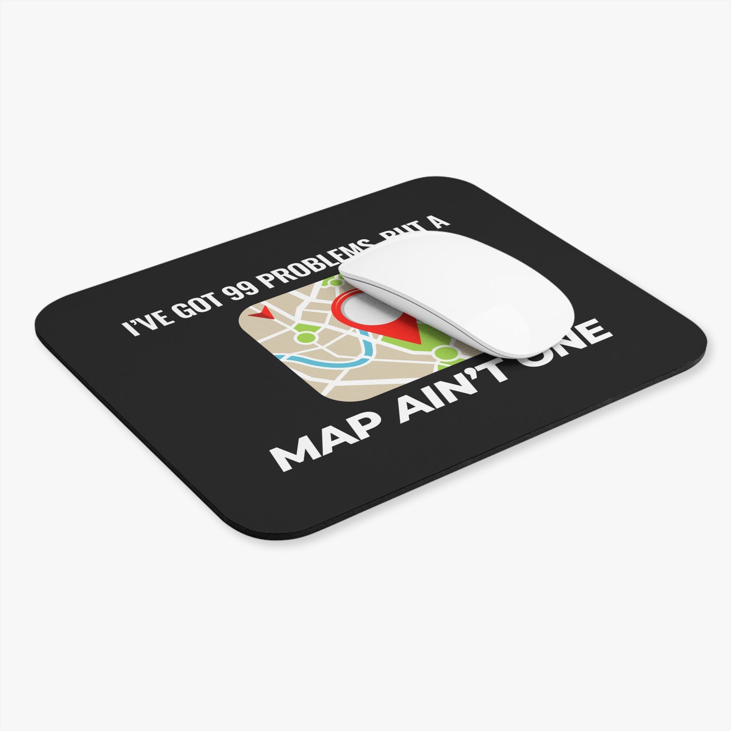 Funny Map Mouse Pad - GPS Location Navigator Non-Slip Rubber Base for Travelers & Geographers