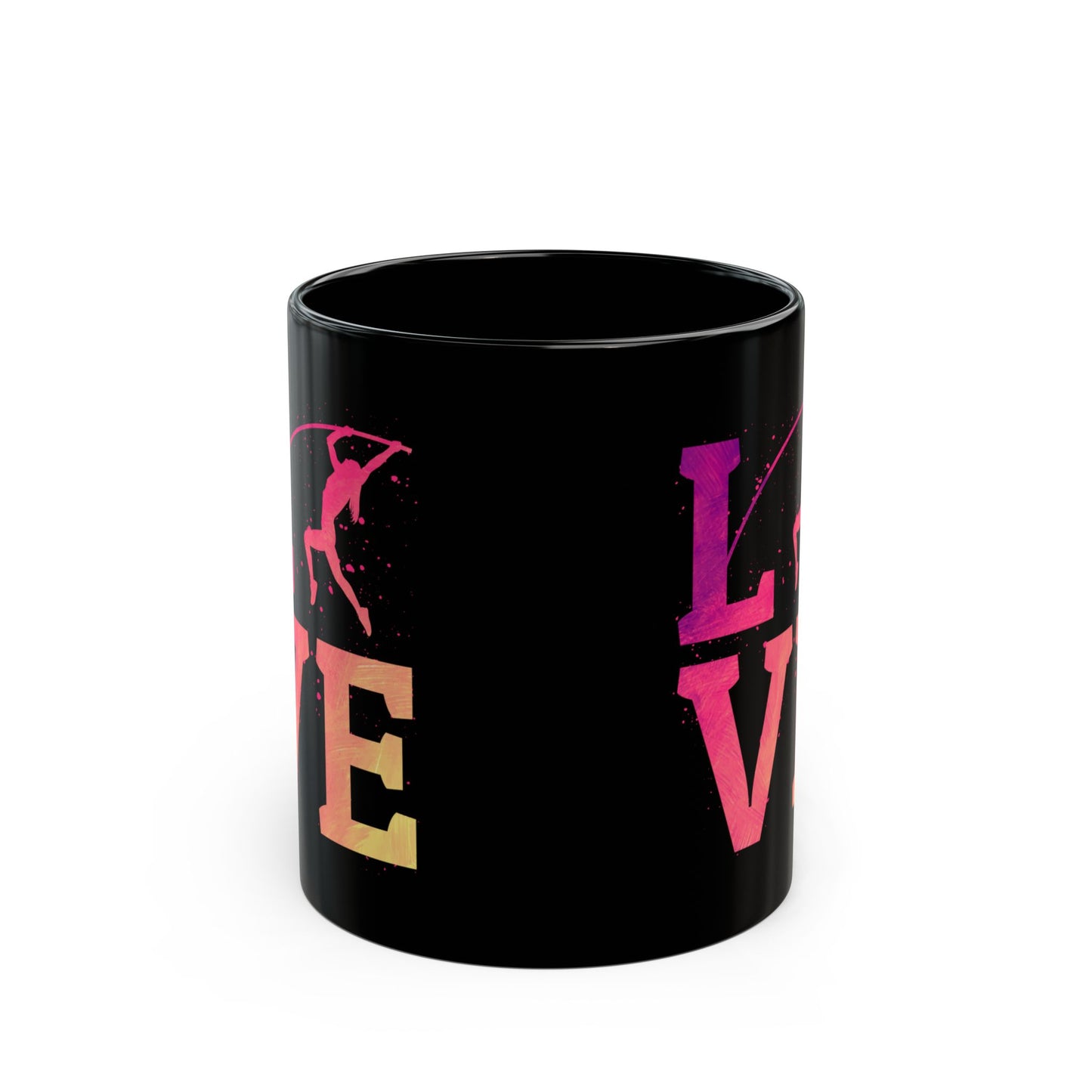 Pole Vault Mug Black – Gift for Vaulter Athletes Track Coaches Sports Fans 11oz