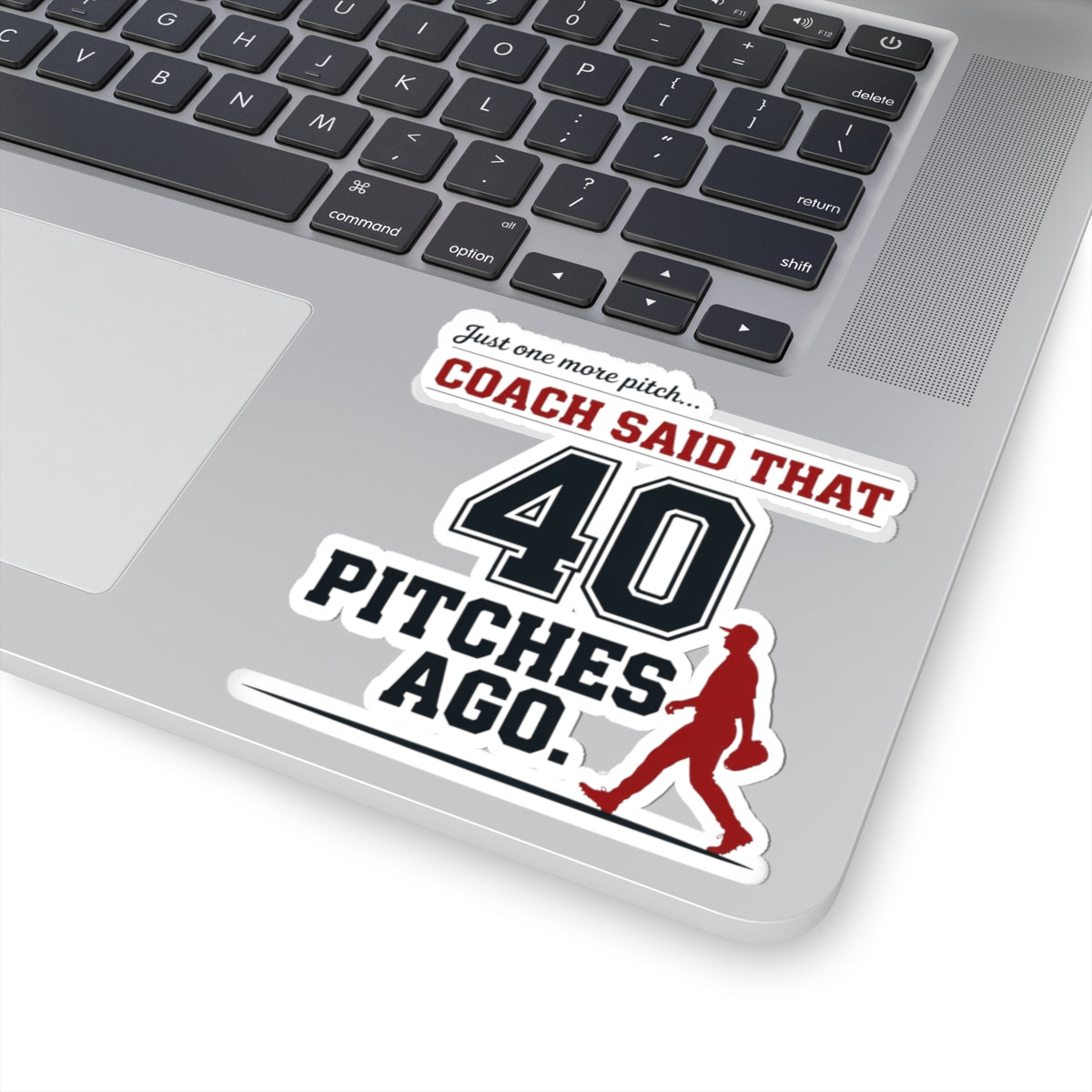 Baseball Pitcher Sticker – Funny Pitch Count Humor Decal for Pitchers Travel Ball Athletes