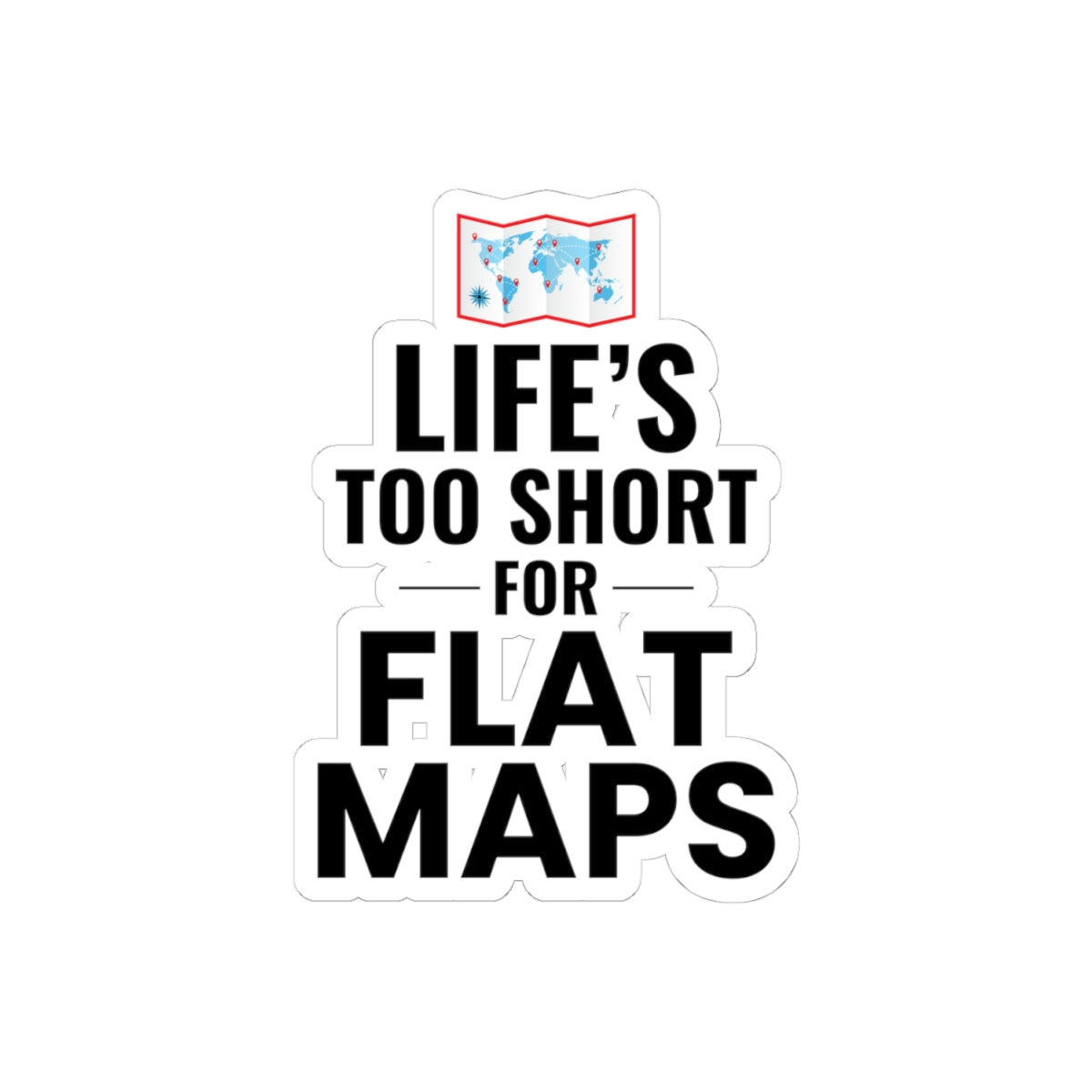 3D Adventure Sticker - Minimalist Topographic Decal for Travelers & Outdoor Enthusiasts