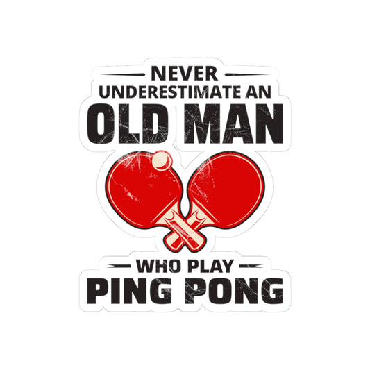 Vintage Ping Pong Sticker - Motivational Table Tennis Decal for Senior Players Coaches