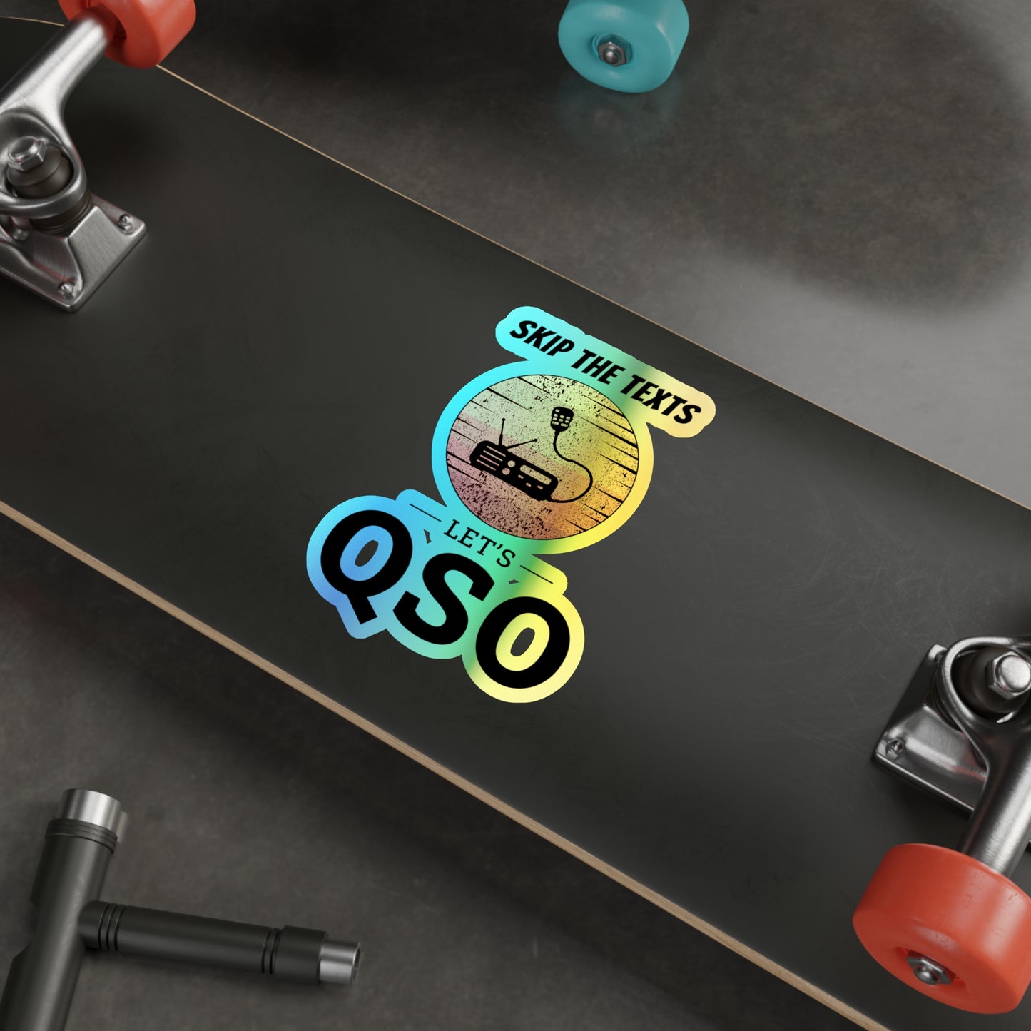 Amateur Ham Radio Operator Stickers Holographic Vinyl Decal - Live QSOs & Real-Time Radio