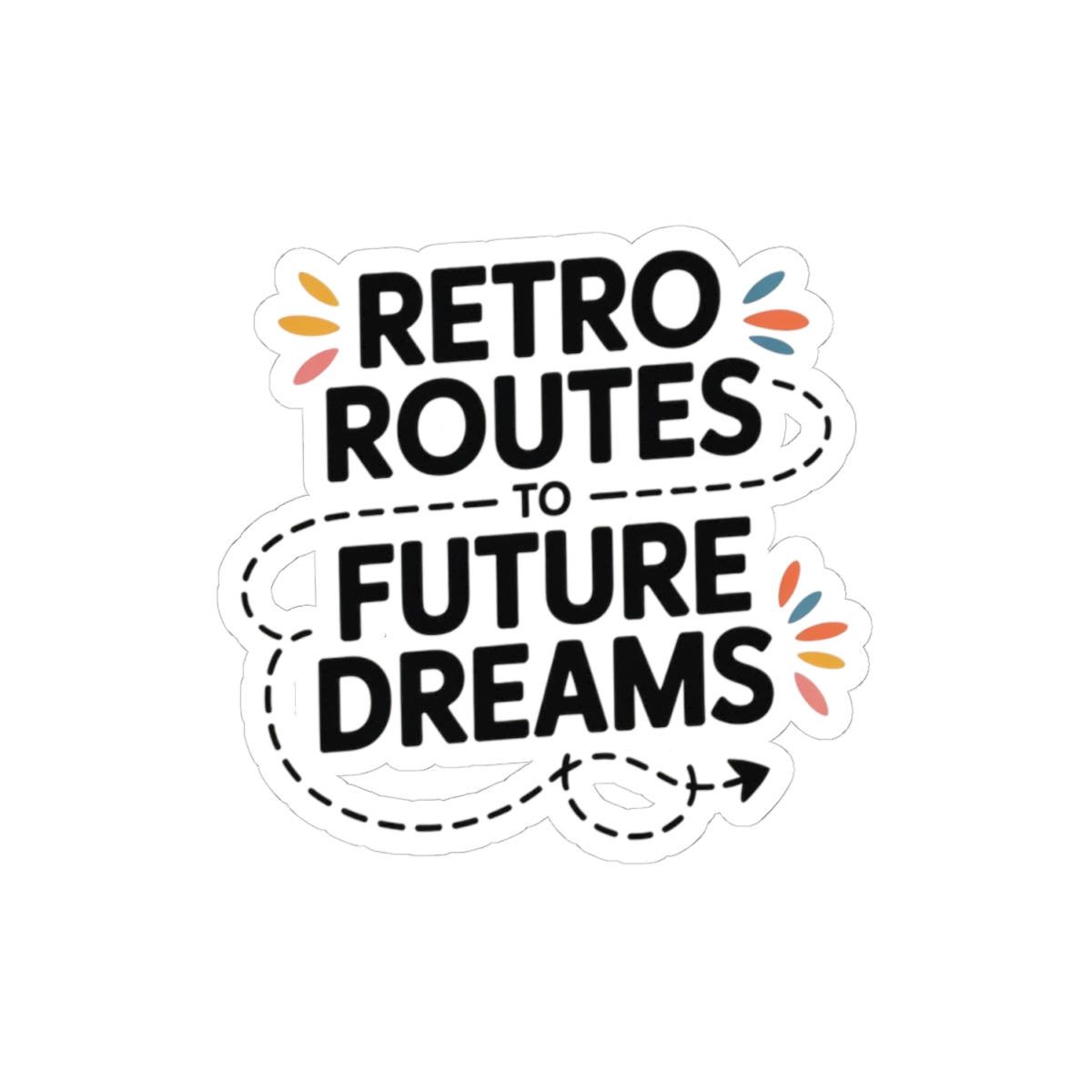 Vintage Road Trip Sticker - Retro Route Map Decal for Modern Adventurers