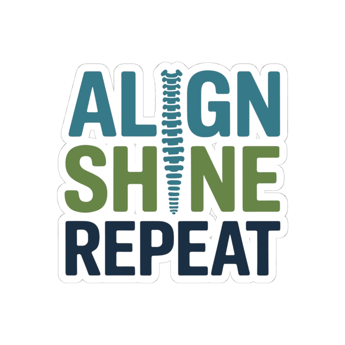 Spinal Glow Sticker - Chiropractic Alignment Vinyl Decal for Chiropractors, Doctors of Chiropractic